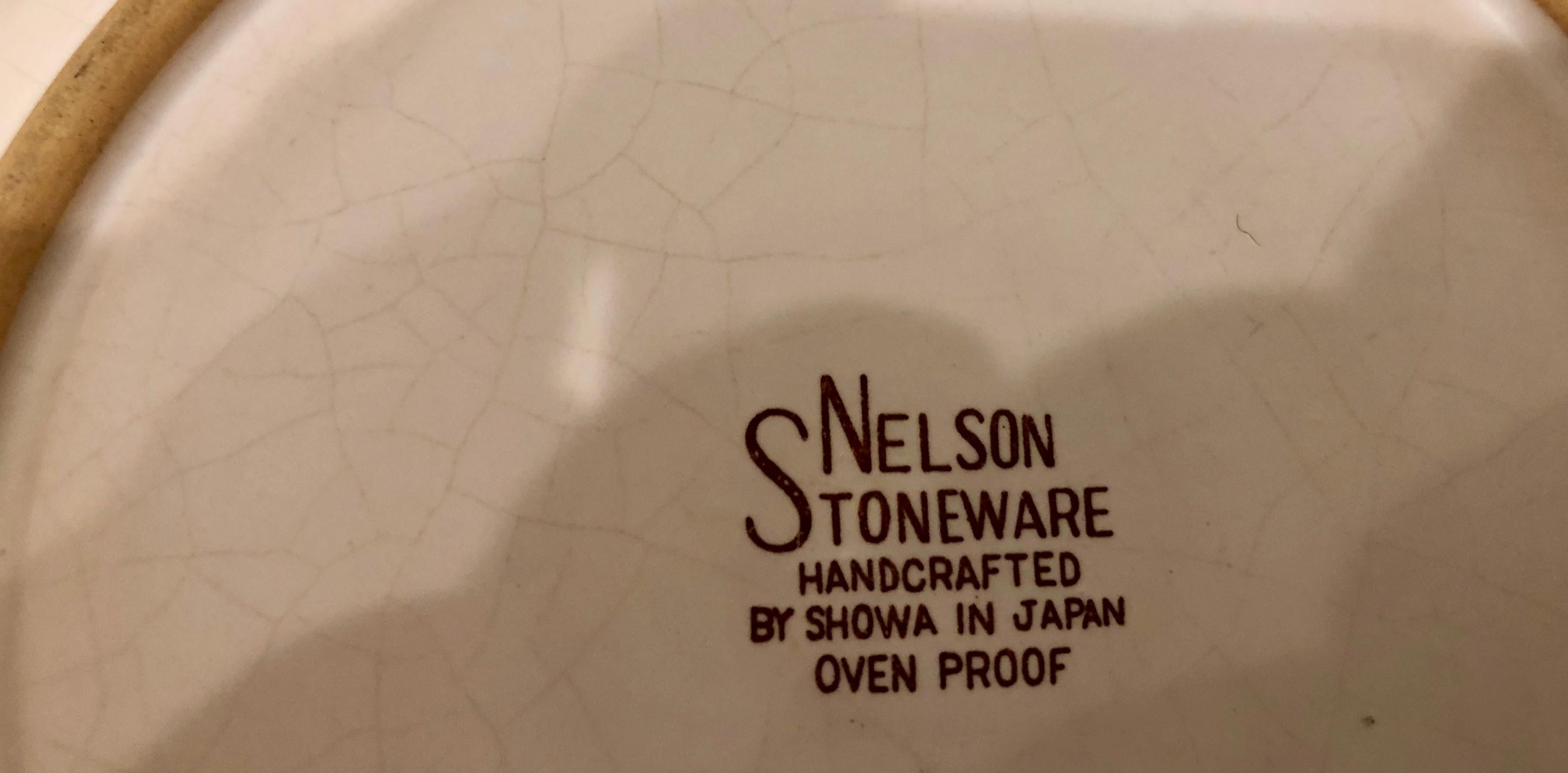 Midcentury Nelson Stoneware Large Ceramic Ashtray In Excellent Condition In San Diego, CA