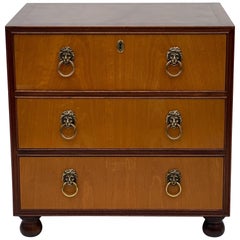 Midcentury Neoclassical Mahogany and Satinwood Chest by Baker Furniture
