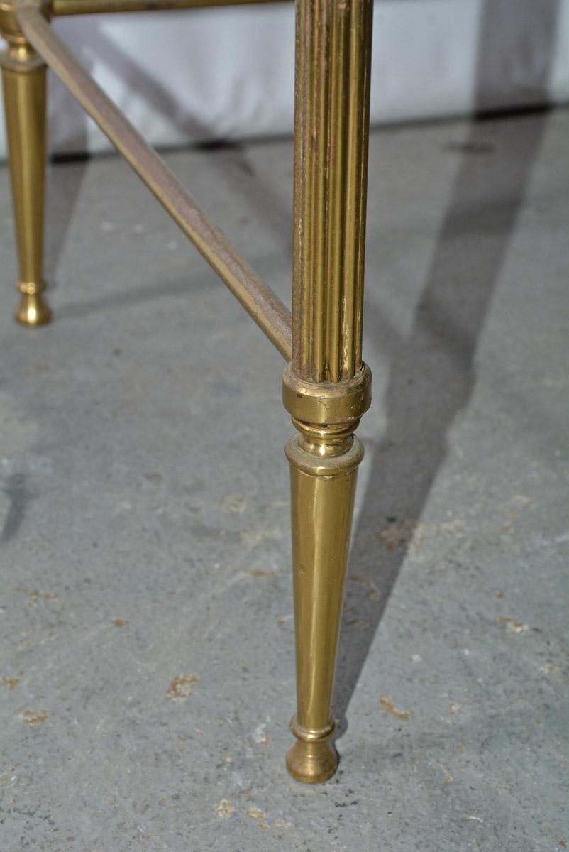 Midcentury Neoclassical Style Brass and Mirrored Side Table 1