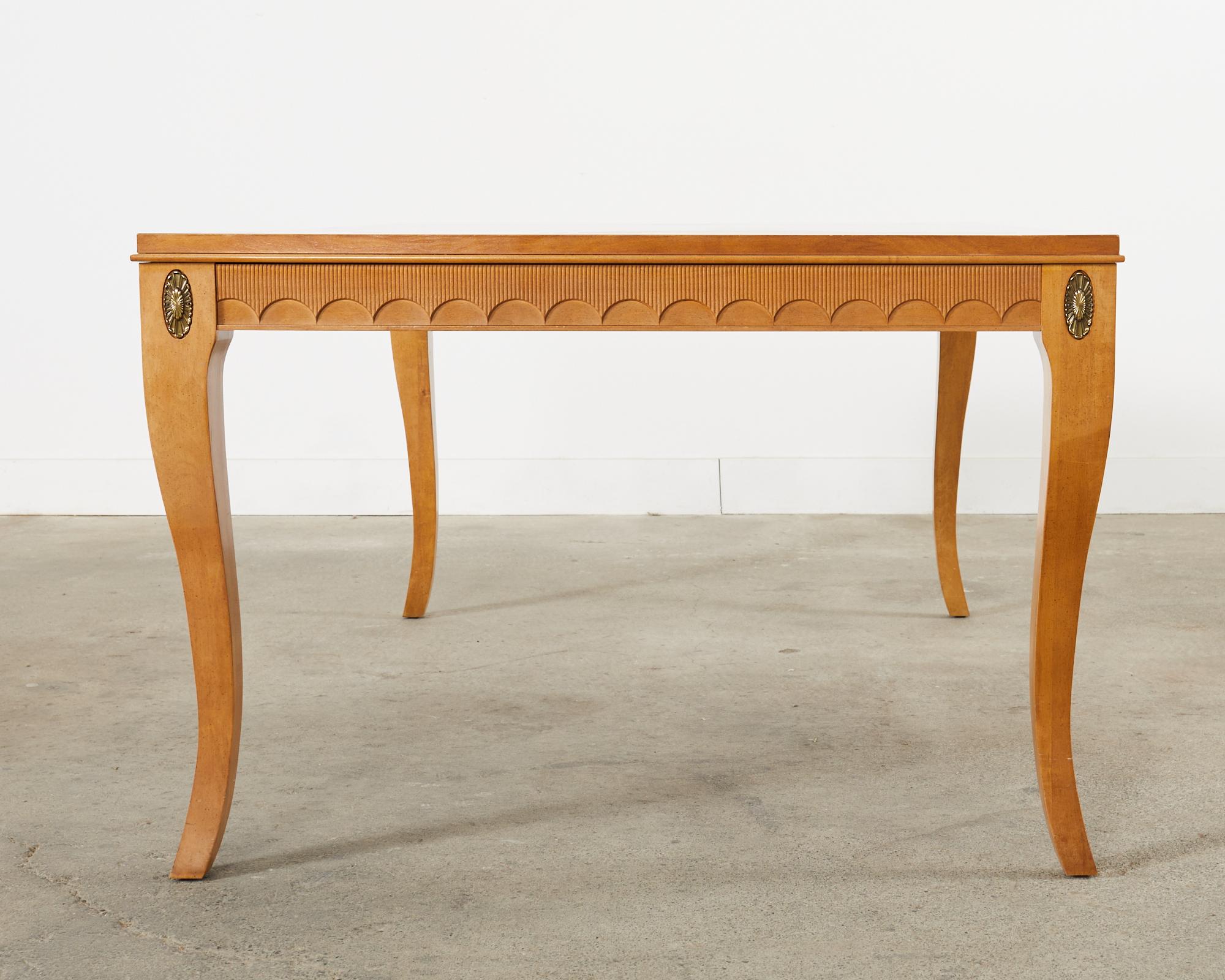 Midcentury Neoclassical Style Extension Dining Table  For Sale 10