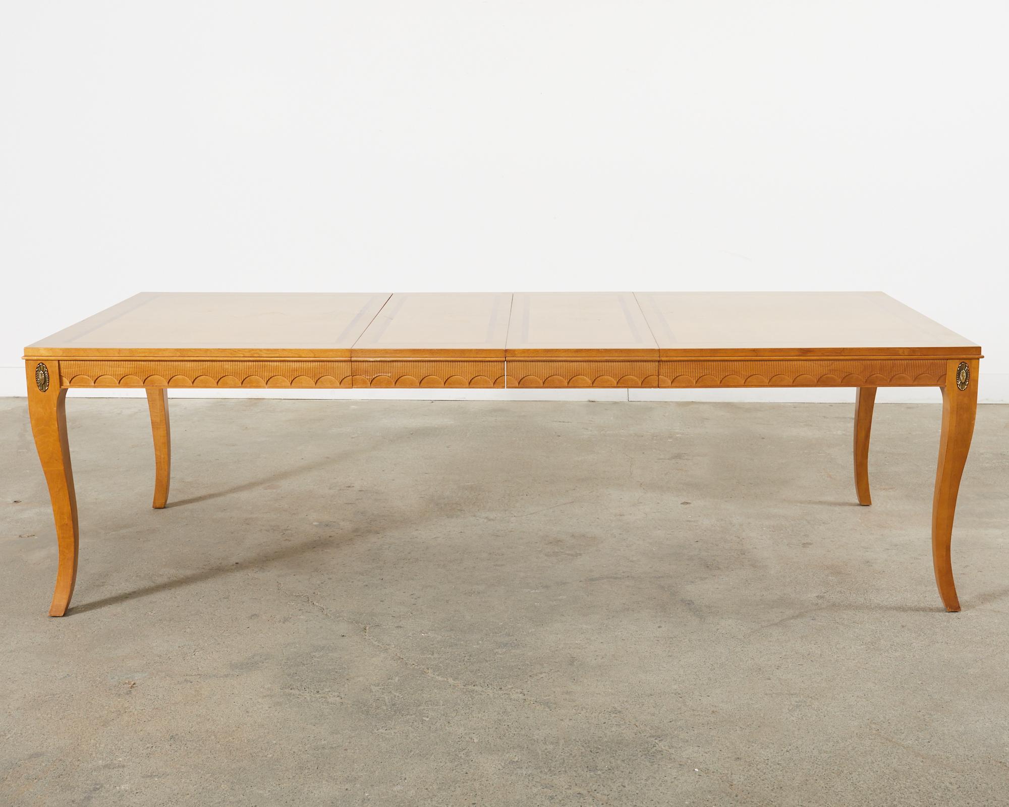 American Midcentury Neoclassical Style Extension Dining Table