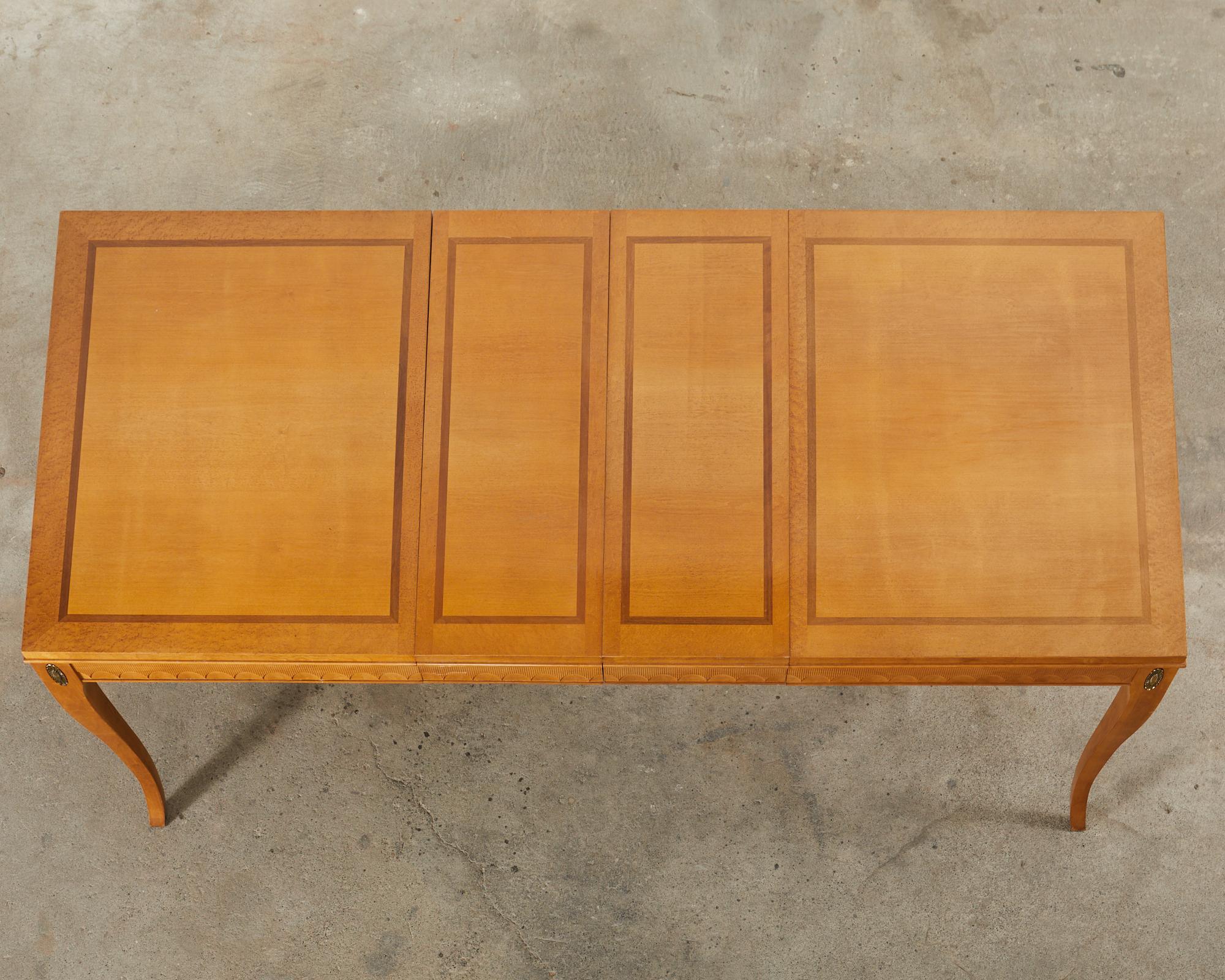 20th Century Midcentury Neoclassical Style Extension Dining Table  For Sale