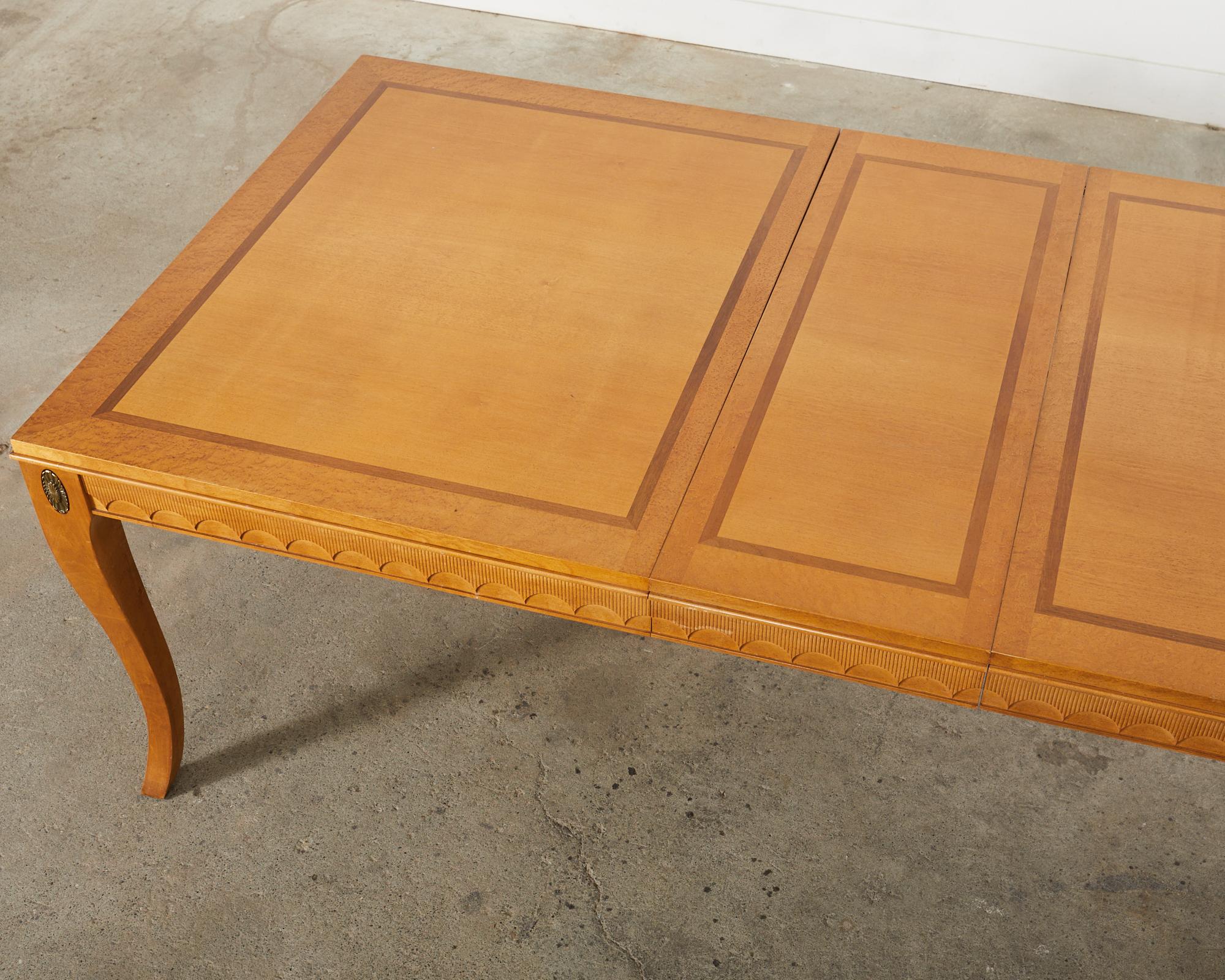 Midcentury Neoclassical Style Extension Dining Table  For Sale 1
