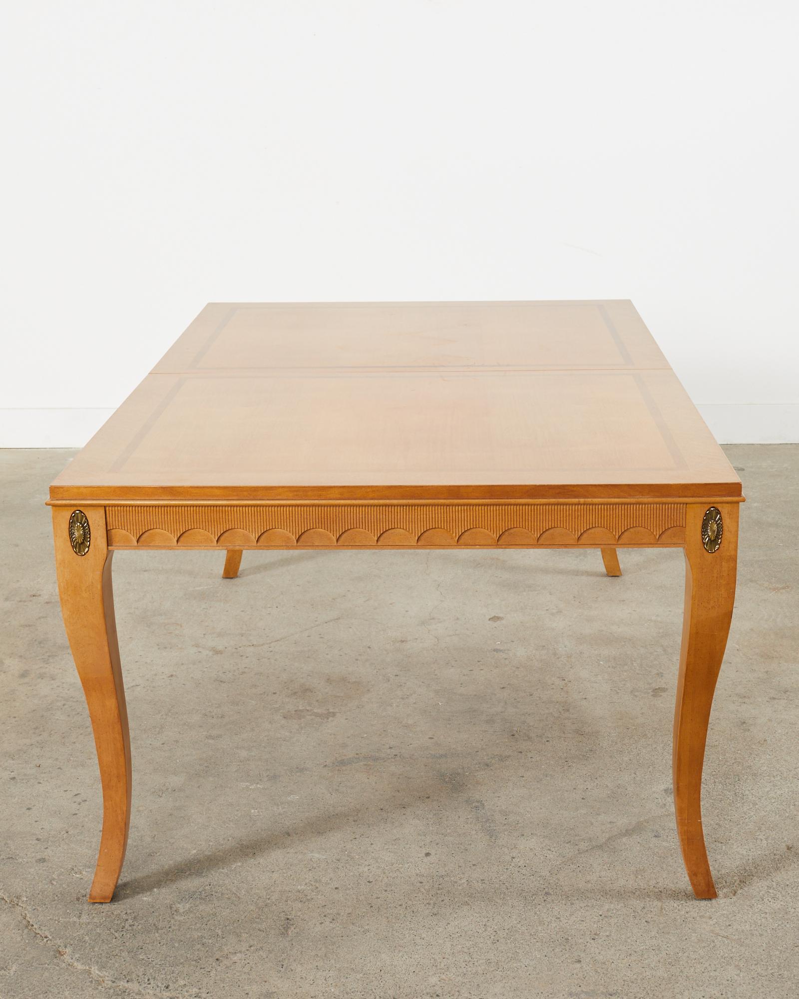 Midcentury Neoclassical Style Extension Dining Table  For Sale 2