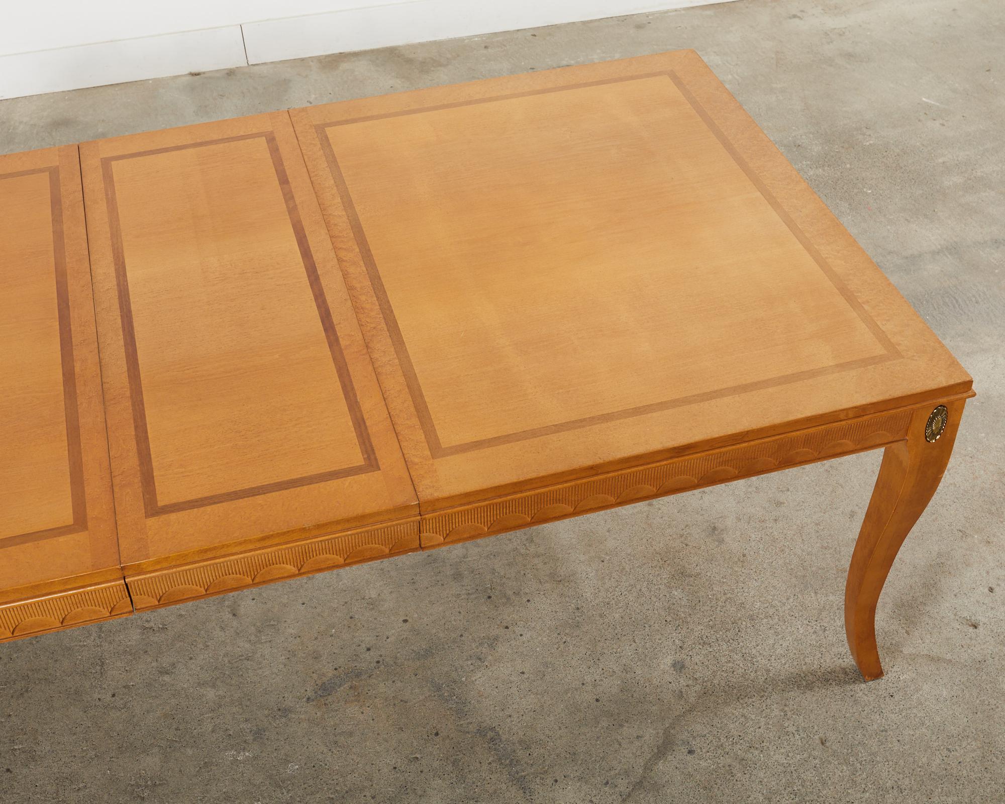 Midcentury Neoclassical Style Extension Dining Table  For Sale 3