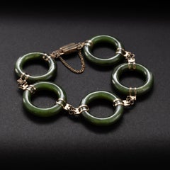 Midcentury Nephrite Jade Bracelet
