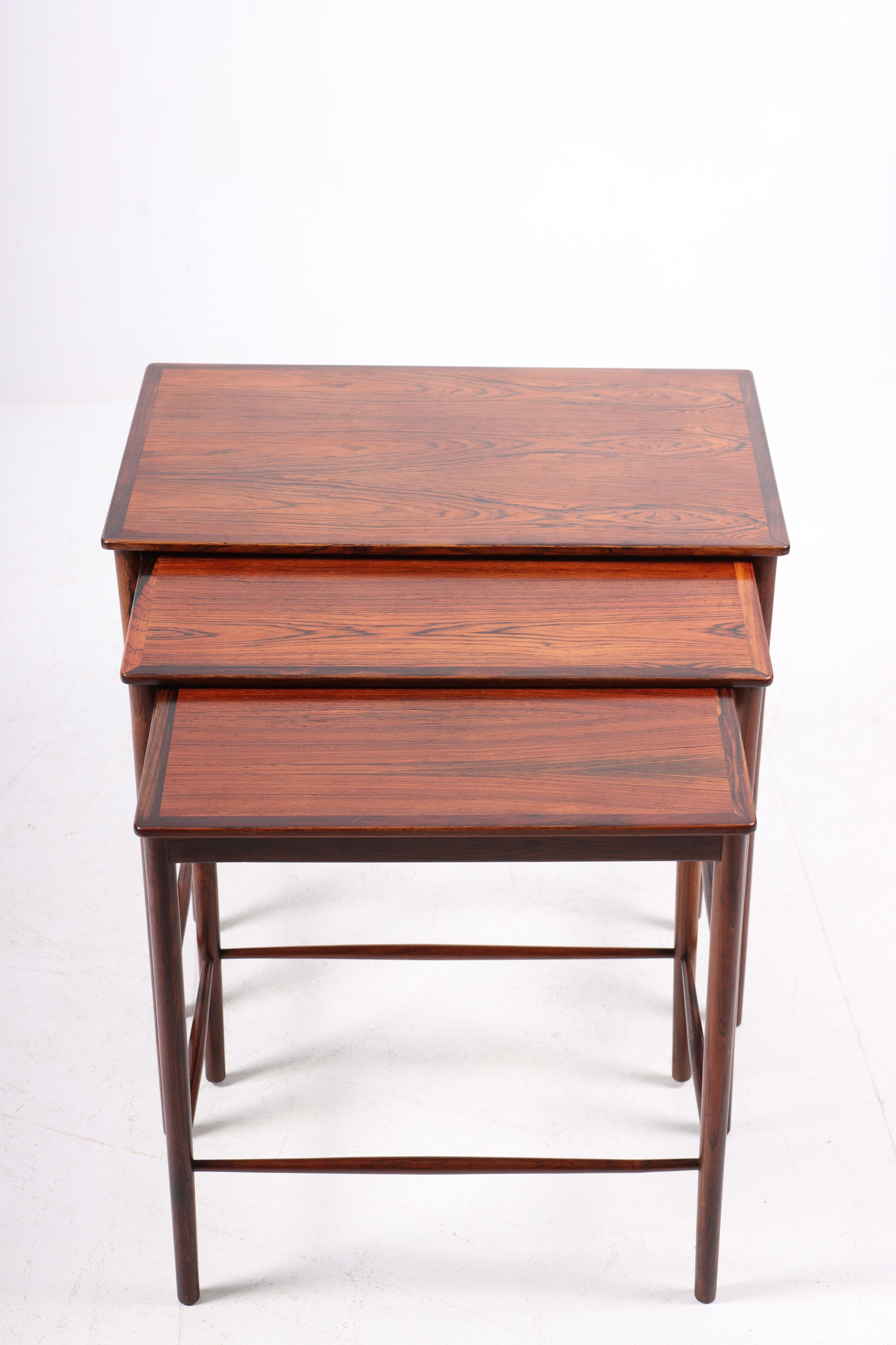 Nesting table in rosewood, designed by Maa. Grethe Jalk and made by P. Jeppesen. Great original condition.