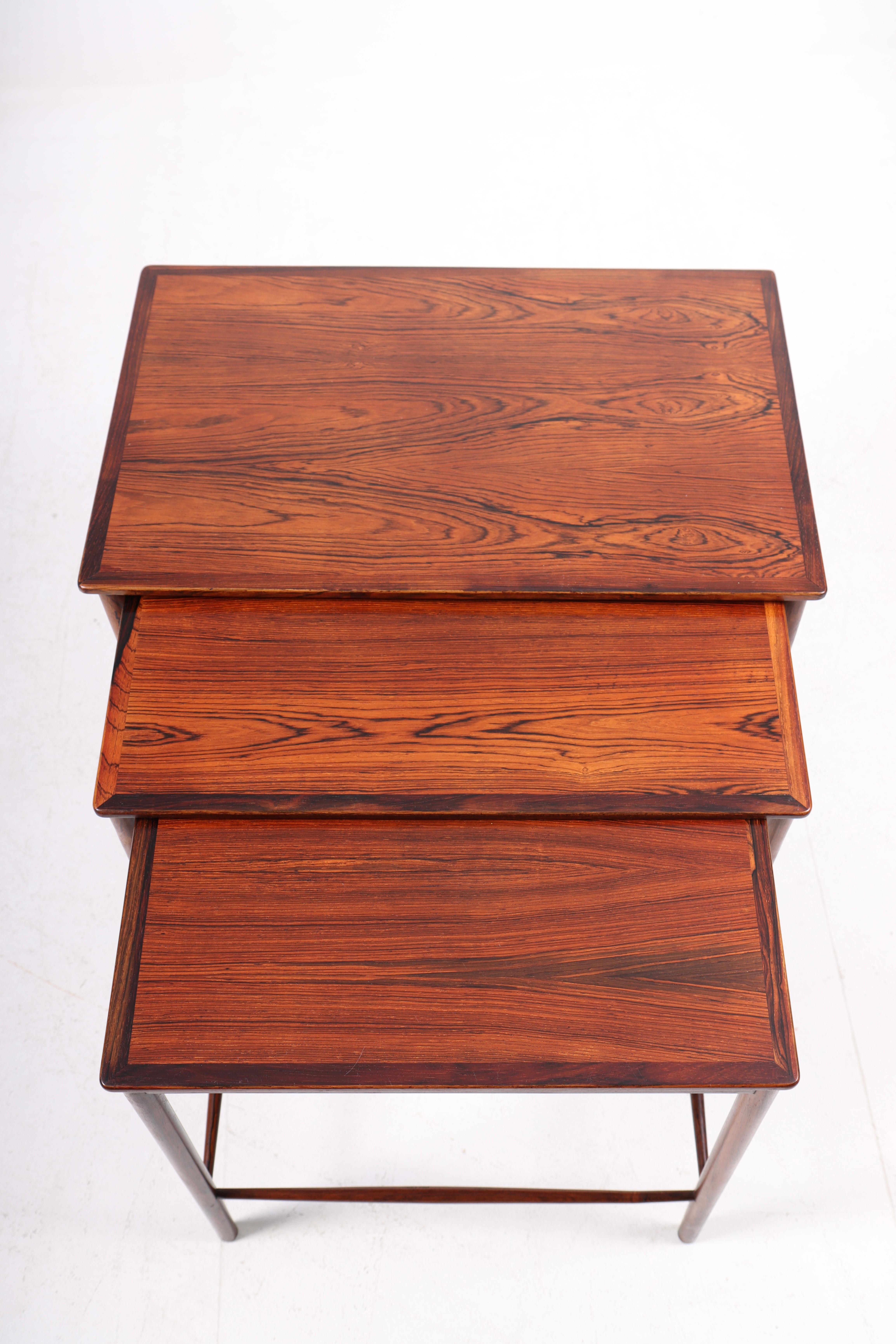 Danish Midcentury Nesting Table in Rosewood Designed by Grethe Jalk, 1950s