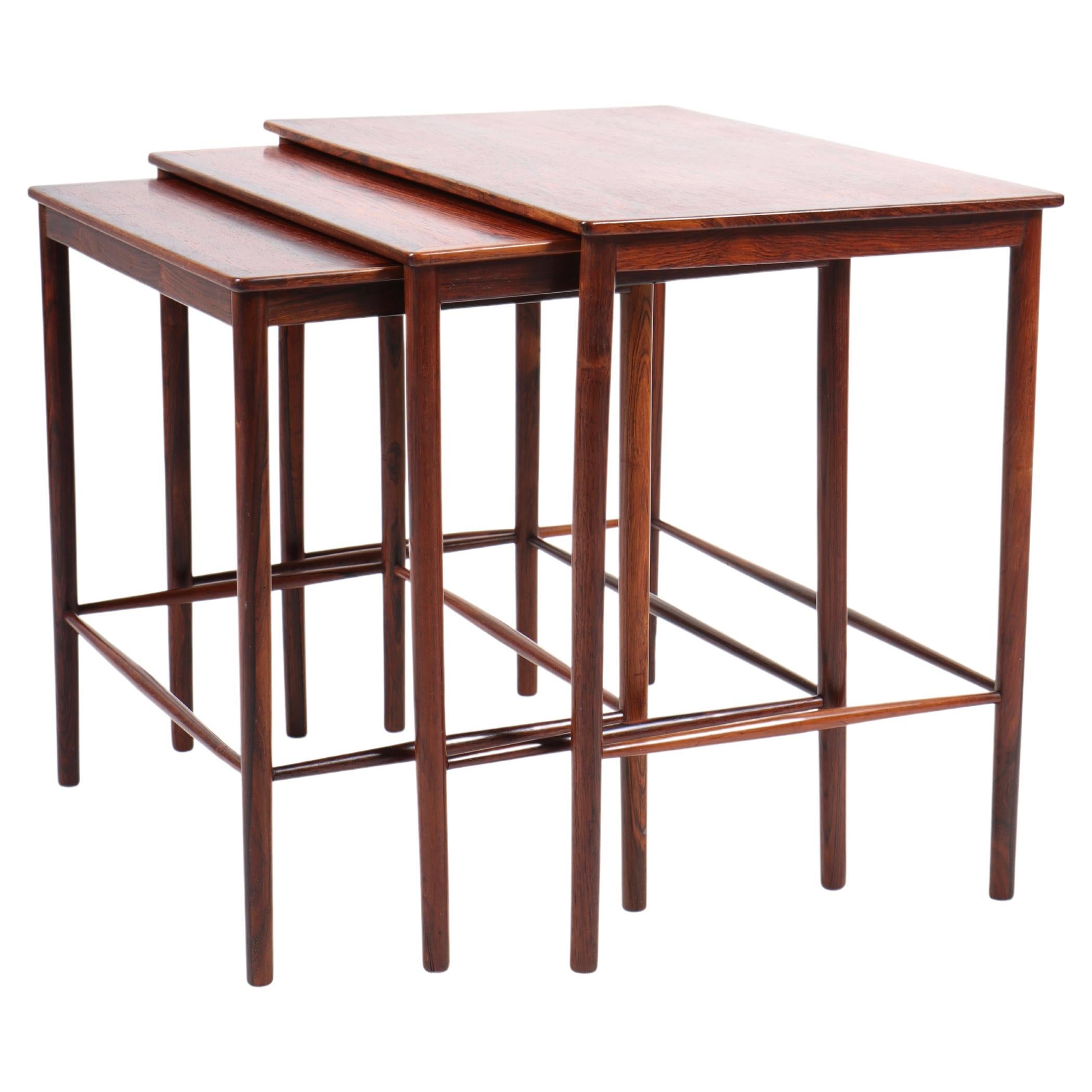 Midcentury Nesting Table in Rosewood Designed by Grethe Jalk, 1950s