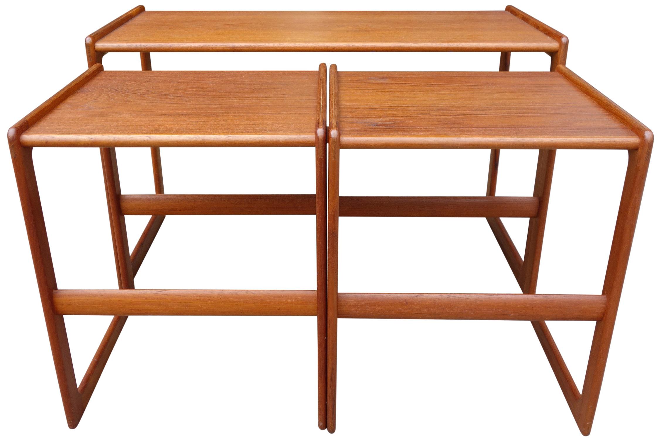 Danish Midcentury Nesting Tables by Arne Hovmand Olsen for Mogens Kold For Sale