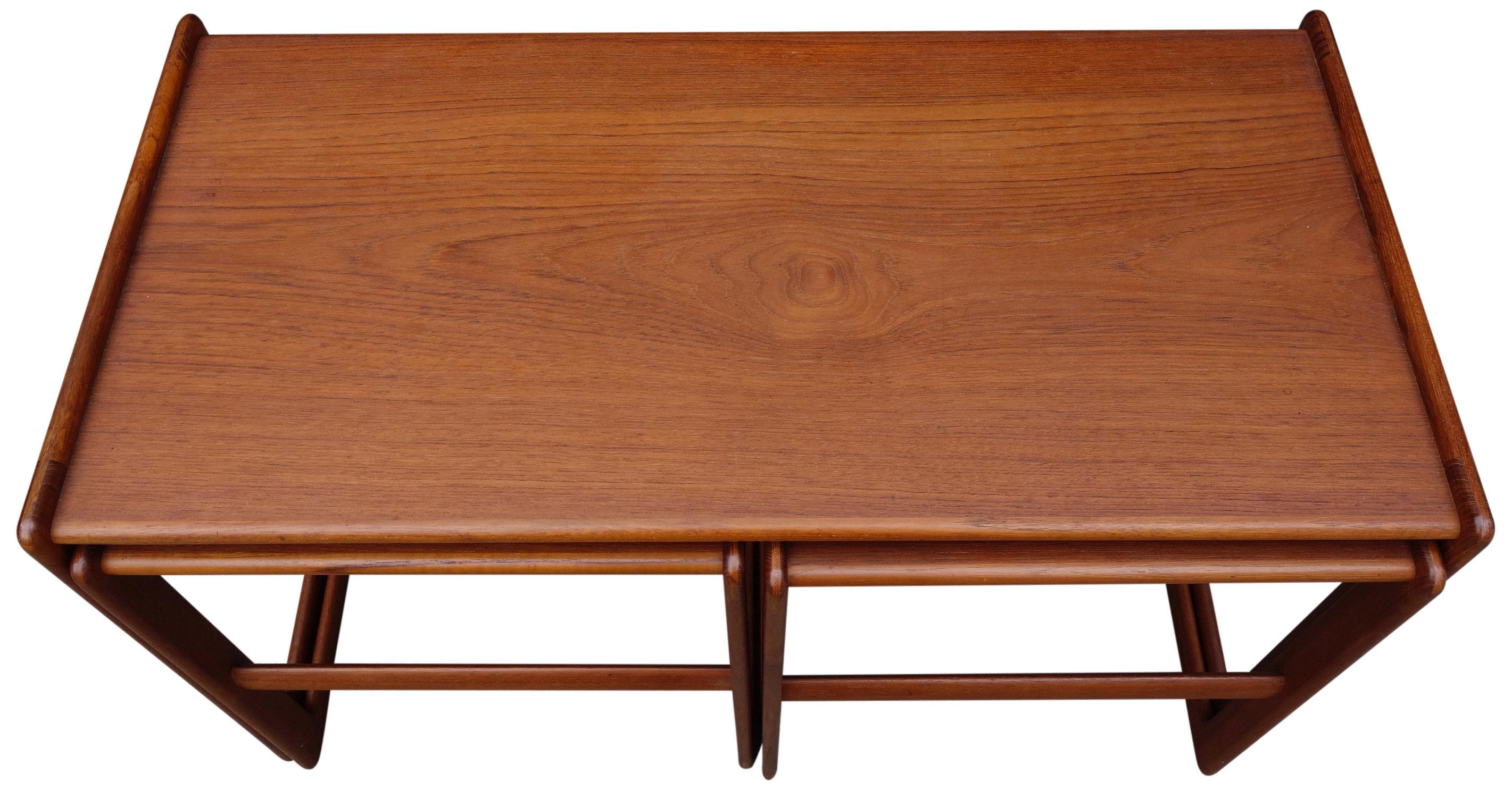 Midcentury Nesting Tables by Arne Hovmand Olsen for Mogens Kold For Sale 1