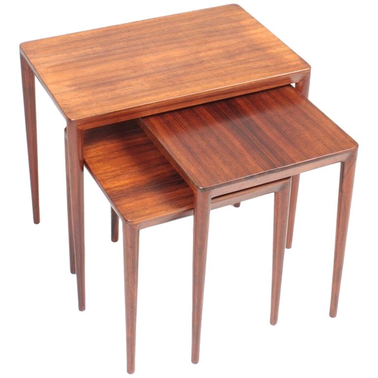 Midcentury Nesting Tables in Rosewood by Erik Risager Hansen, 1960s