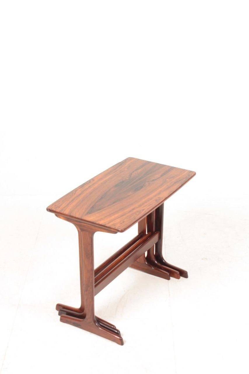 Danish Midcentury Nesting Tables in Rosewood by Erling Torvits, 1960s For Sale