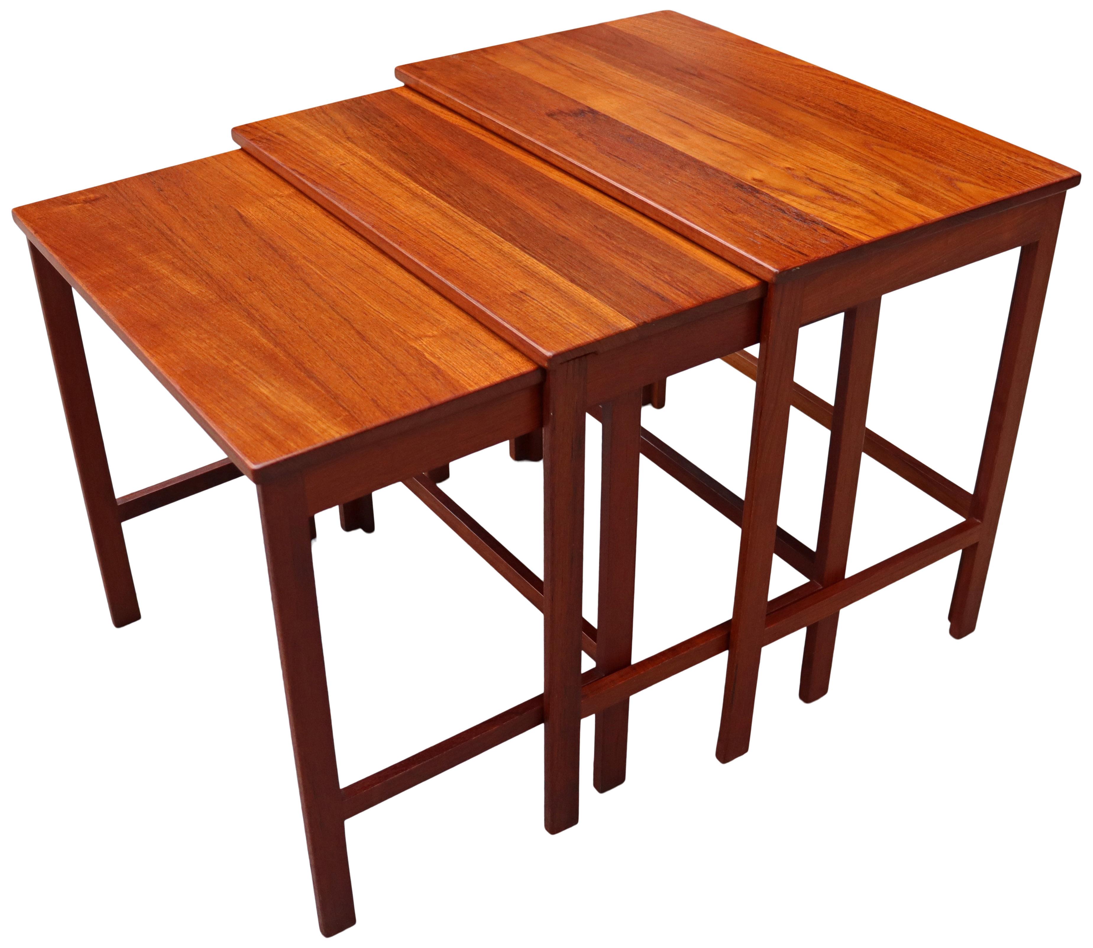 Midcentury Nesting Tables in Teak by Peter Hvidt, Orla Mølgaard 6