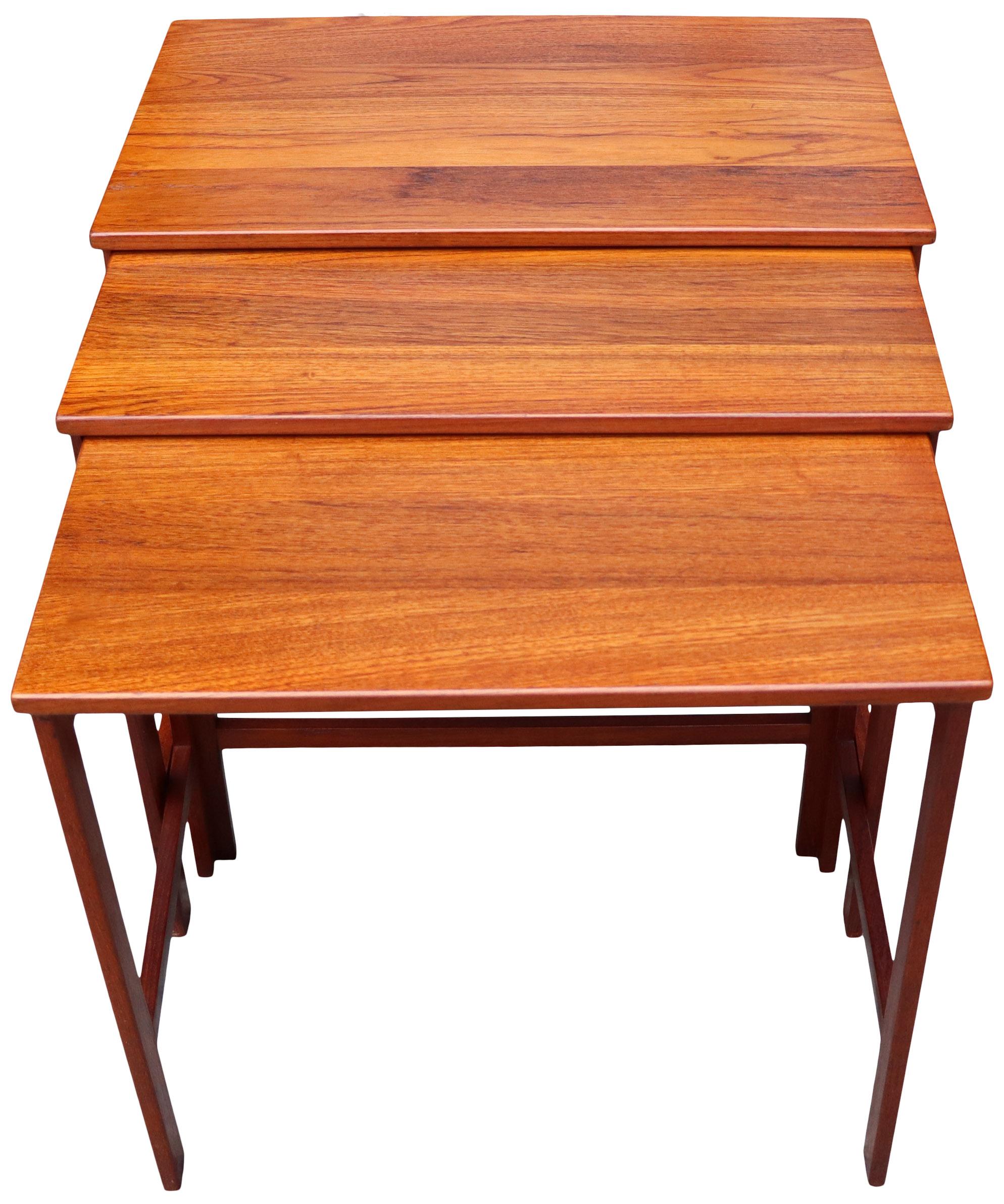 Mid-Century Modern Midcentury Nesting Tables in Teak by Peter Hvidt, Orla Mølgaard