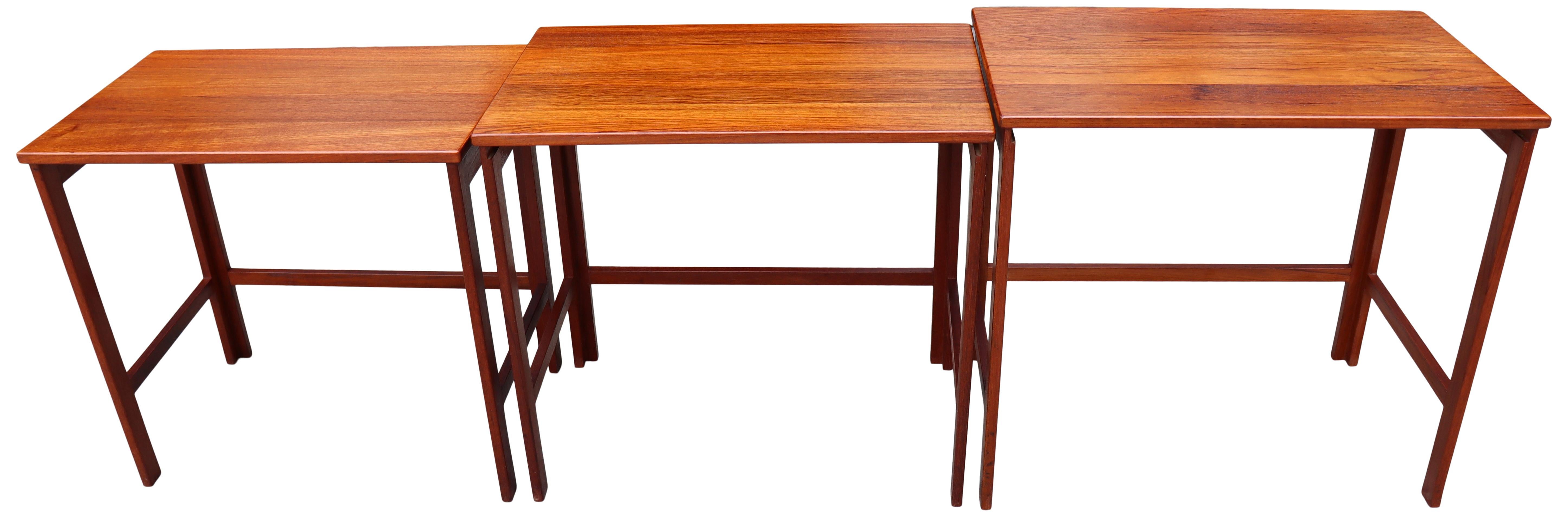 Midcentury Nesting Tables in Teak by Peter Hvidt, Orla Mølgaard 2