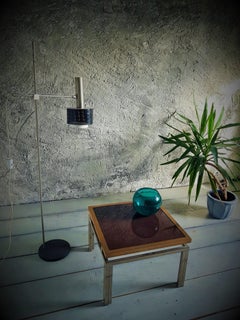 MidCentury Nickel and Brass Side Table by Lefevre for Maison Jansen, France 1970