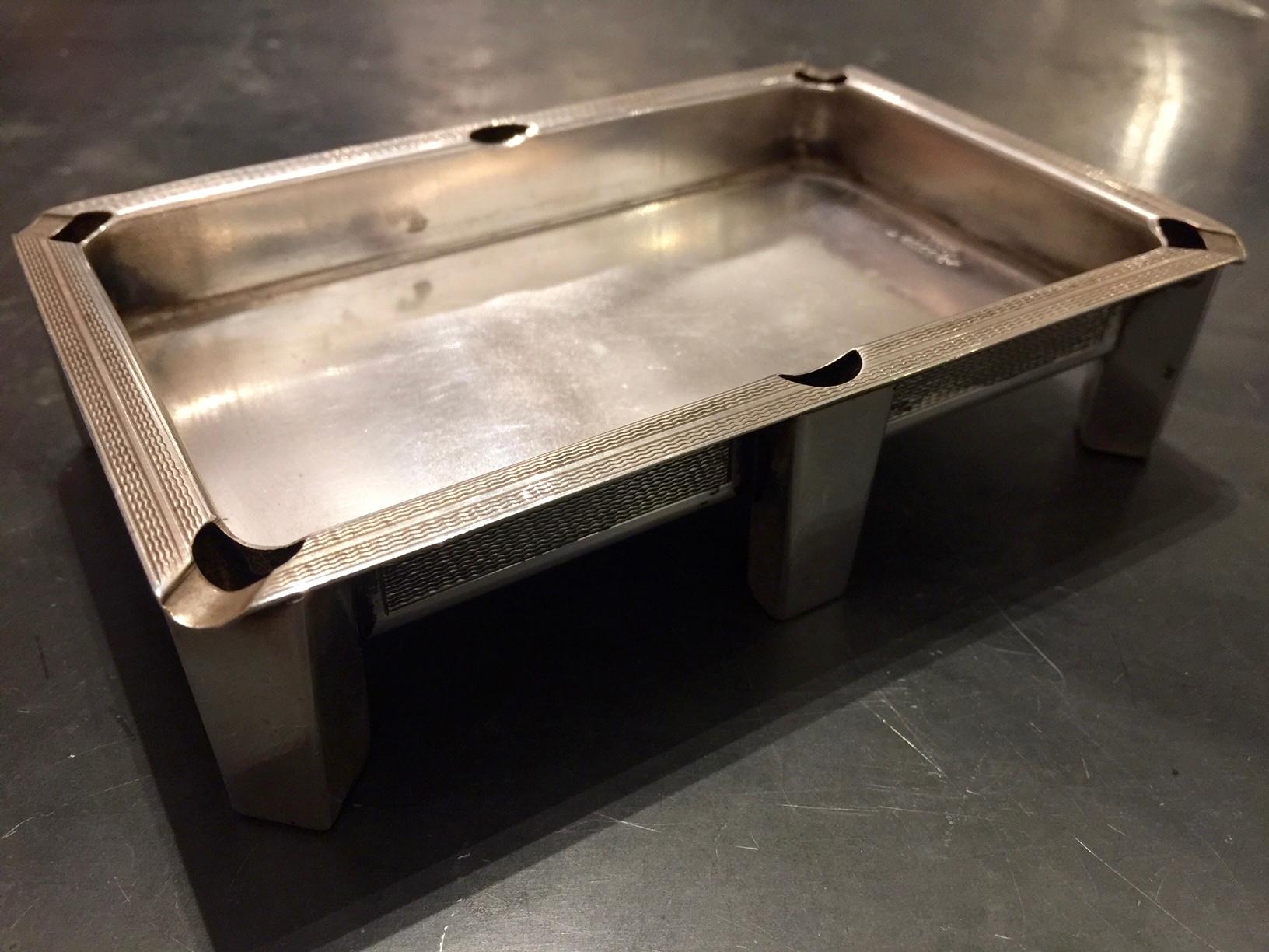 Mid-Century Modern Midcentury Nickel Silver Pool or Snooker Table Ashtray