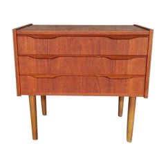 Midcentury Nightstand in Teak Wood Brown, Denmark, 1960