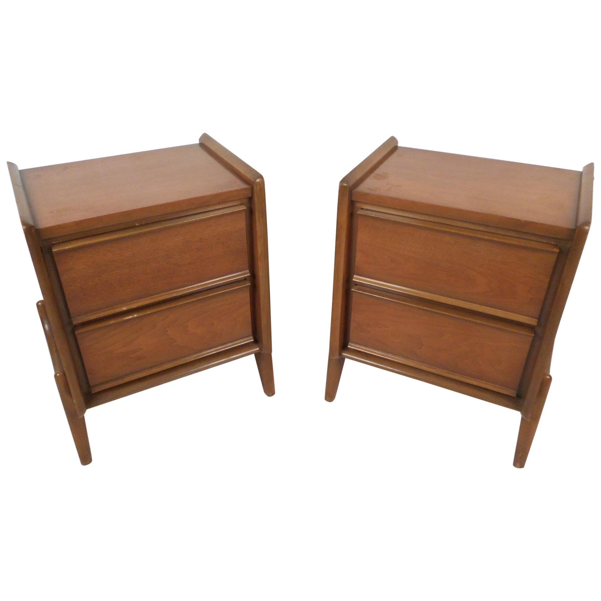 Midcentury Nightstands by Big Rapids Furniture Co., a Pair
