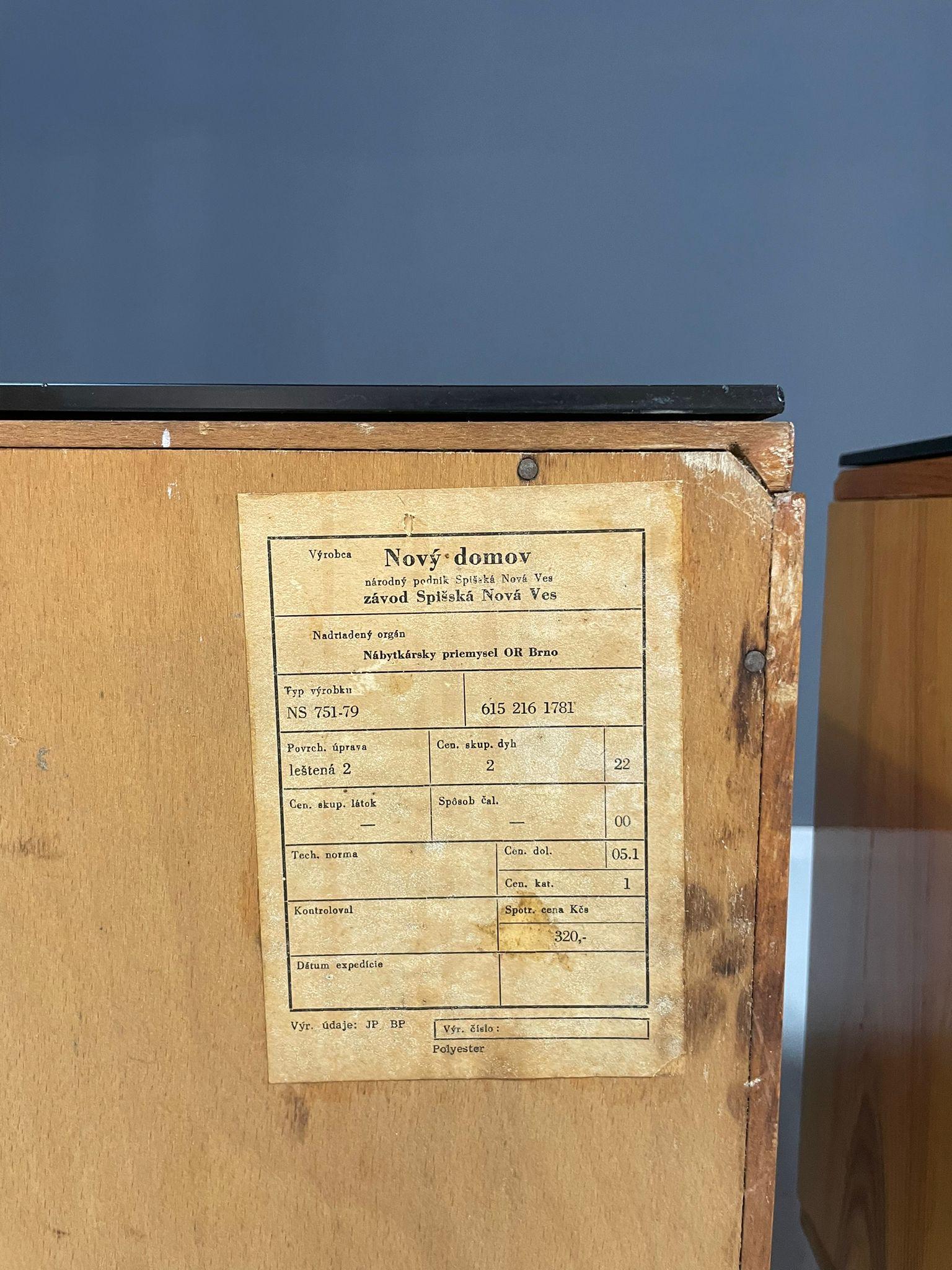 Tables de nuit du milieu du siècle par Nový Domov, Tchécoslovaquie, 1970 - Lot de 2 en vente 7