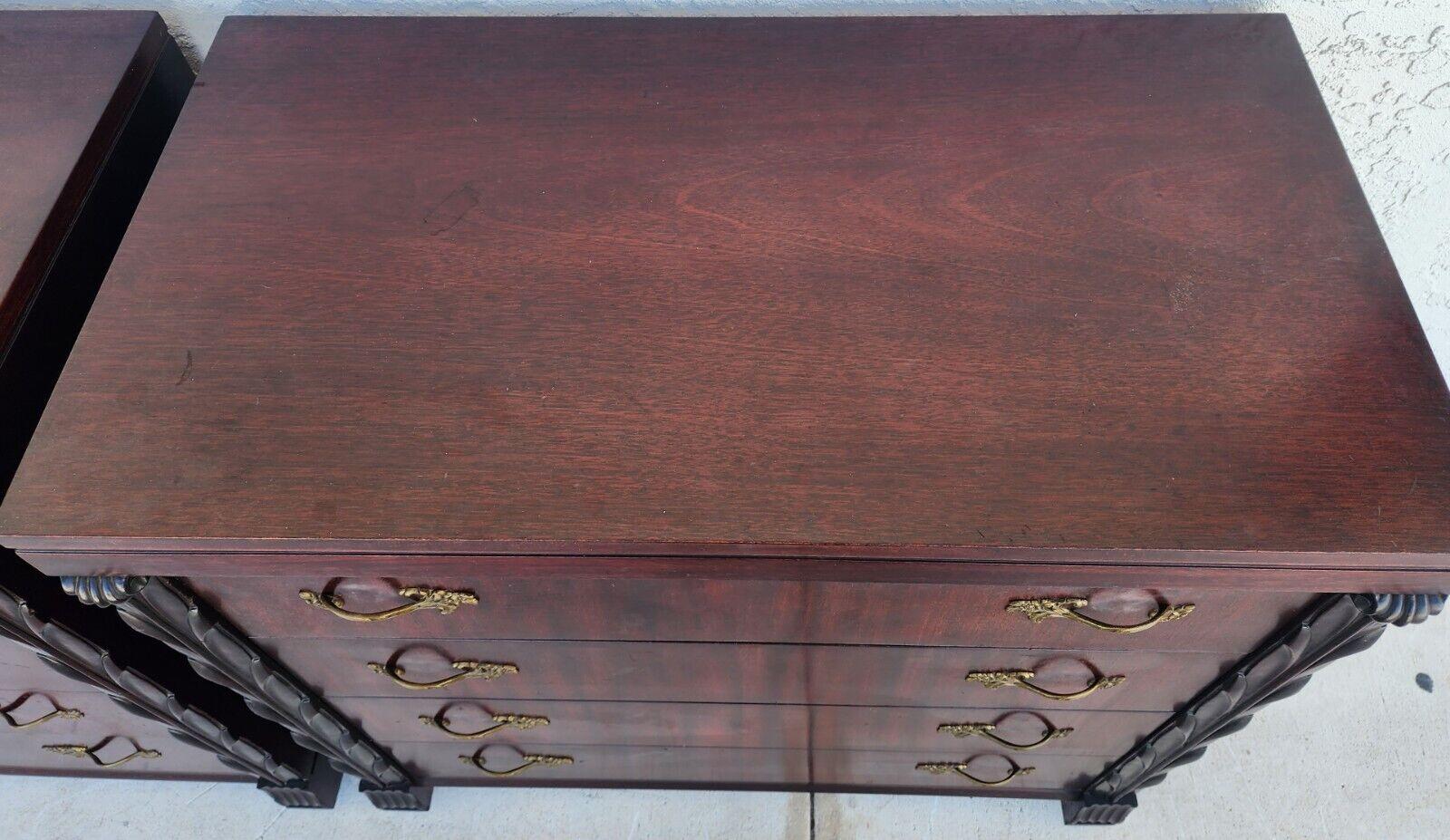 Wood Midcentury Nightstands Chests in Rosewood by John Stuart For Sale