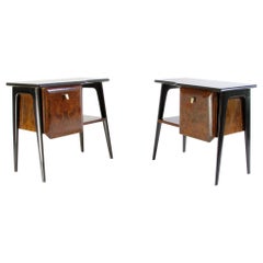 Midcentury Nightstands in Walnut Burl, Italy