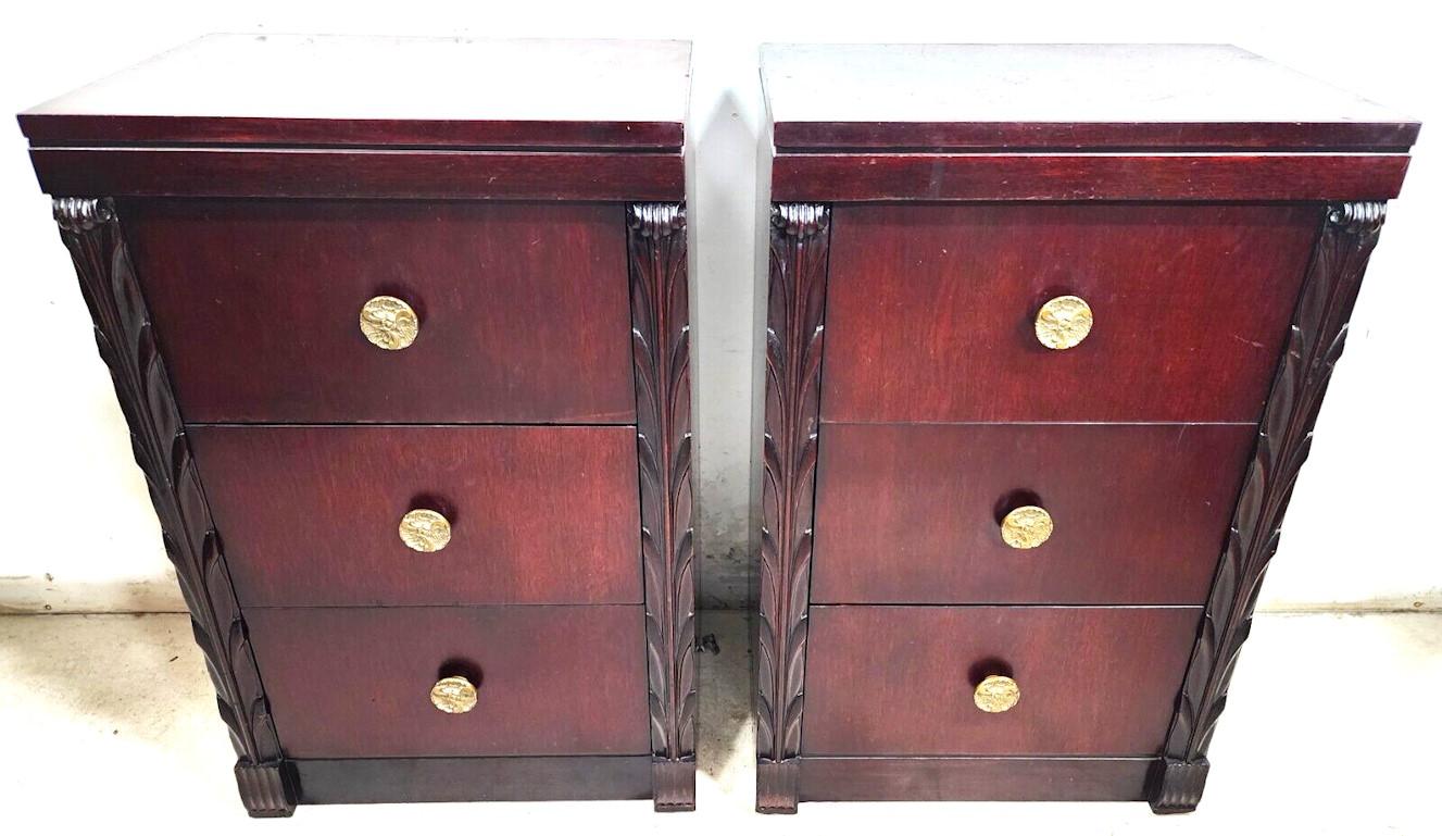 For FULL item description click on CONTINUE READING at the bottom of this page.

Offering One Of Our Recent Palm Beach Estate Fine Furniture Acquisitions Of A 

Pair of Midcentury Nightstands Side Tables in Rosewood by John Stuart
Drawers are clean