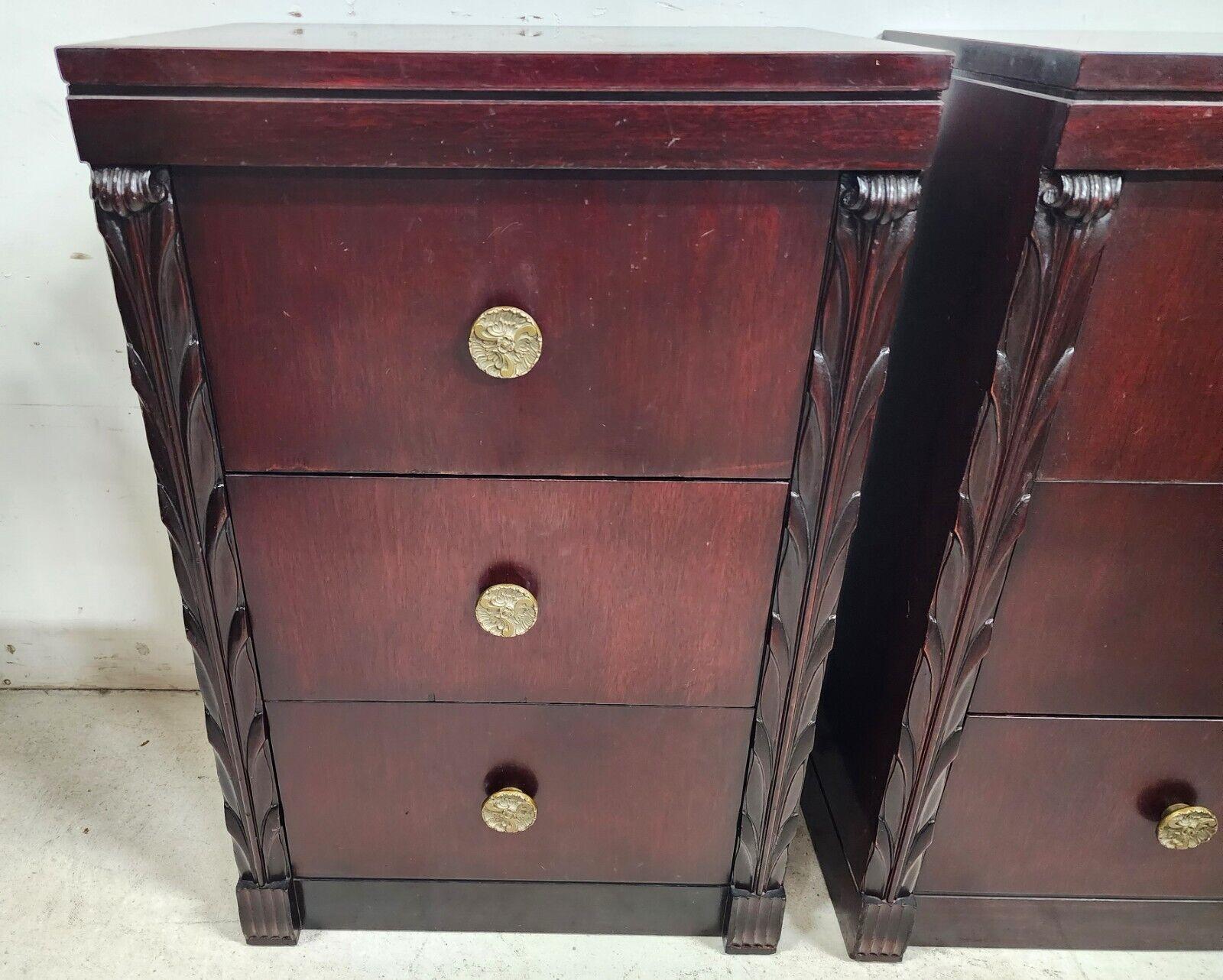 Midcentury Nightstands Side Tables in Rosewood by John Stuart In Good Condition For Sale In Lake Worth, FL