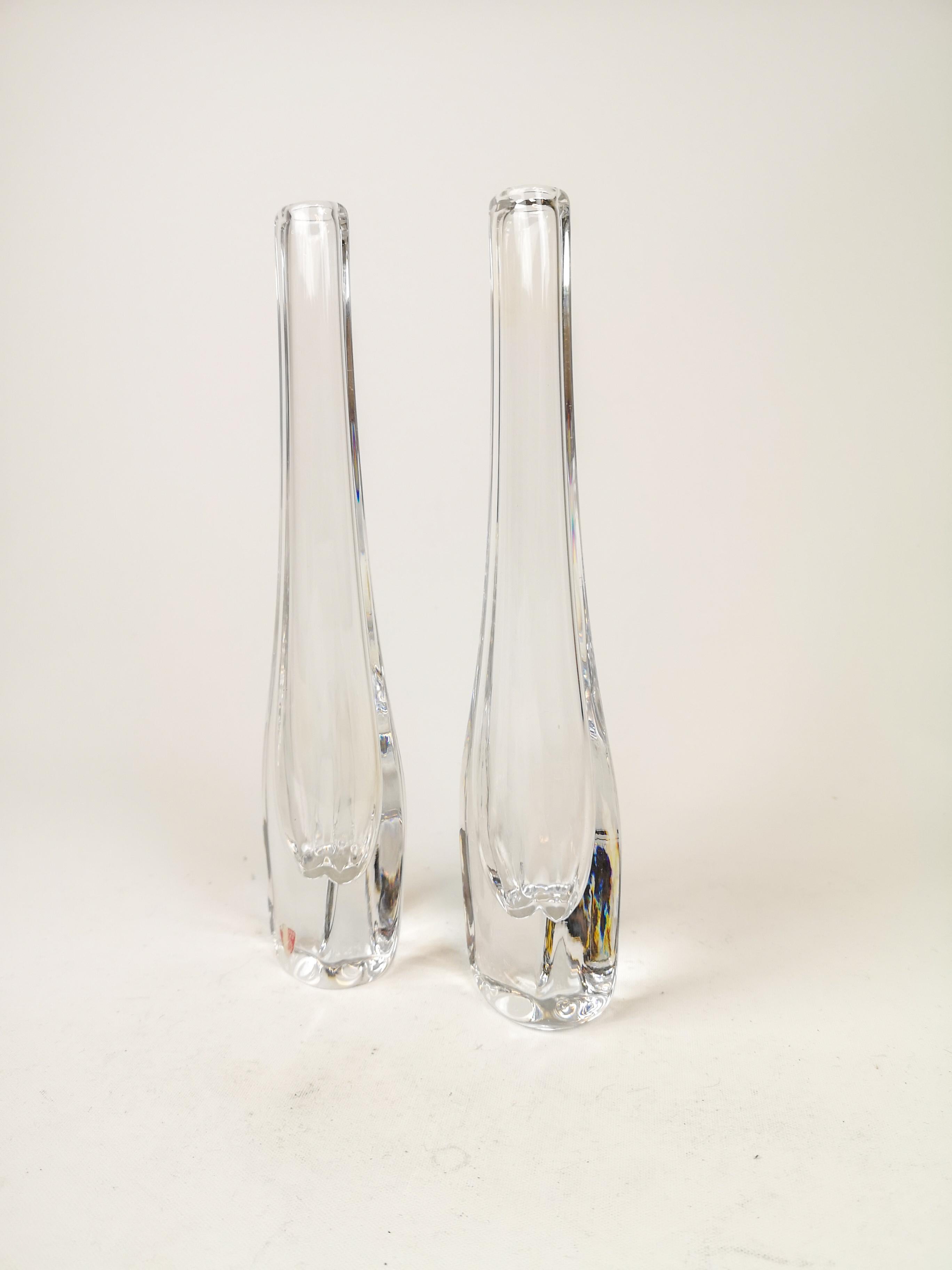 Mid-Century Modern Paire de vases Nils Landberg Orrefors:: circa 1950s en vente