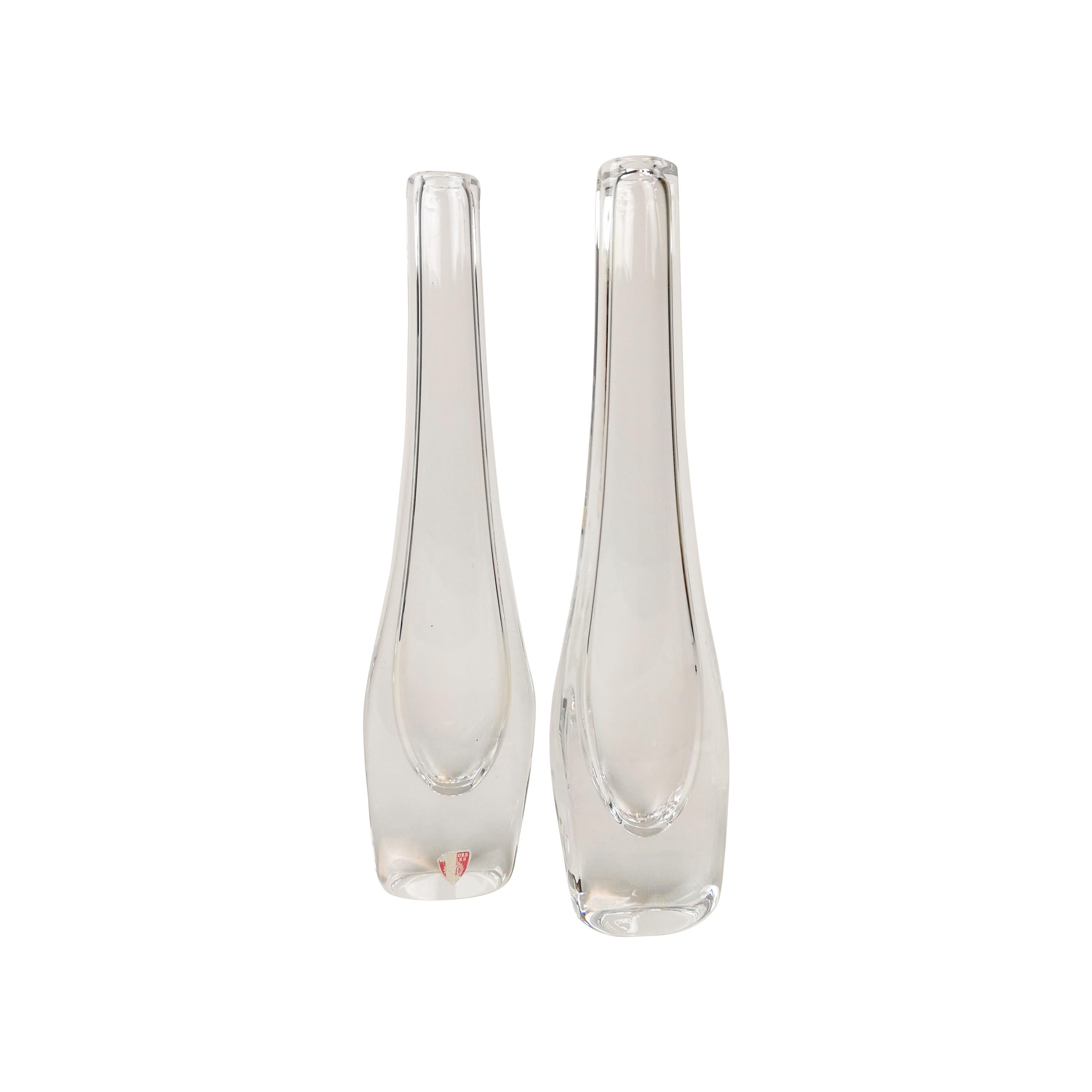 Midcentury Nils Landberg Orrefors Pair of Vases, circa 1950s For Sale