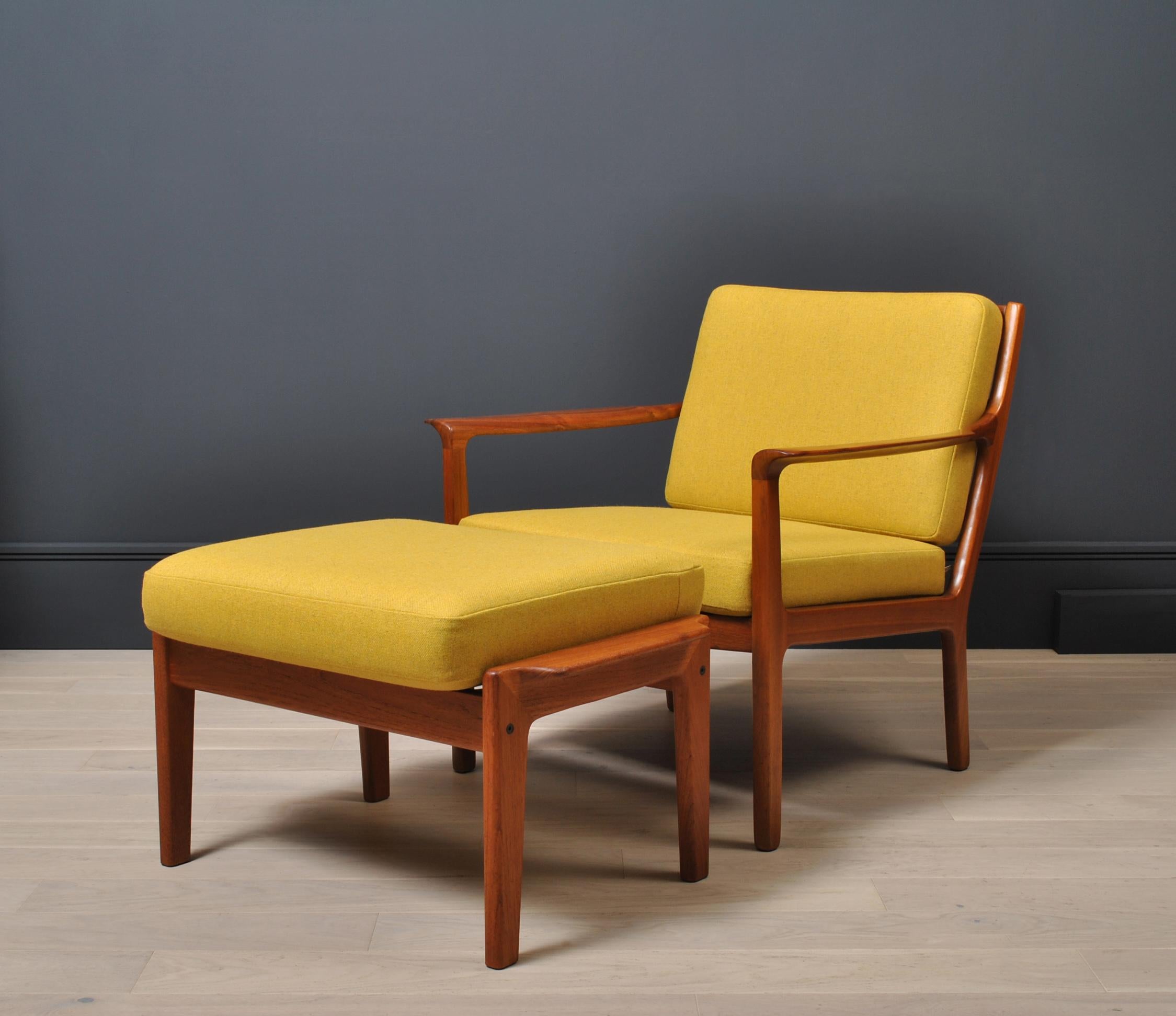 Norwegian Midcentury Nordic Lounge Chair & Ottoman
