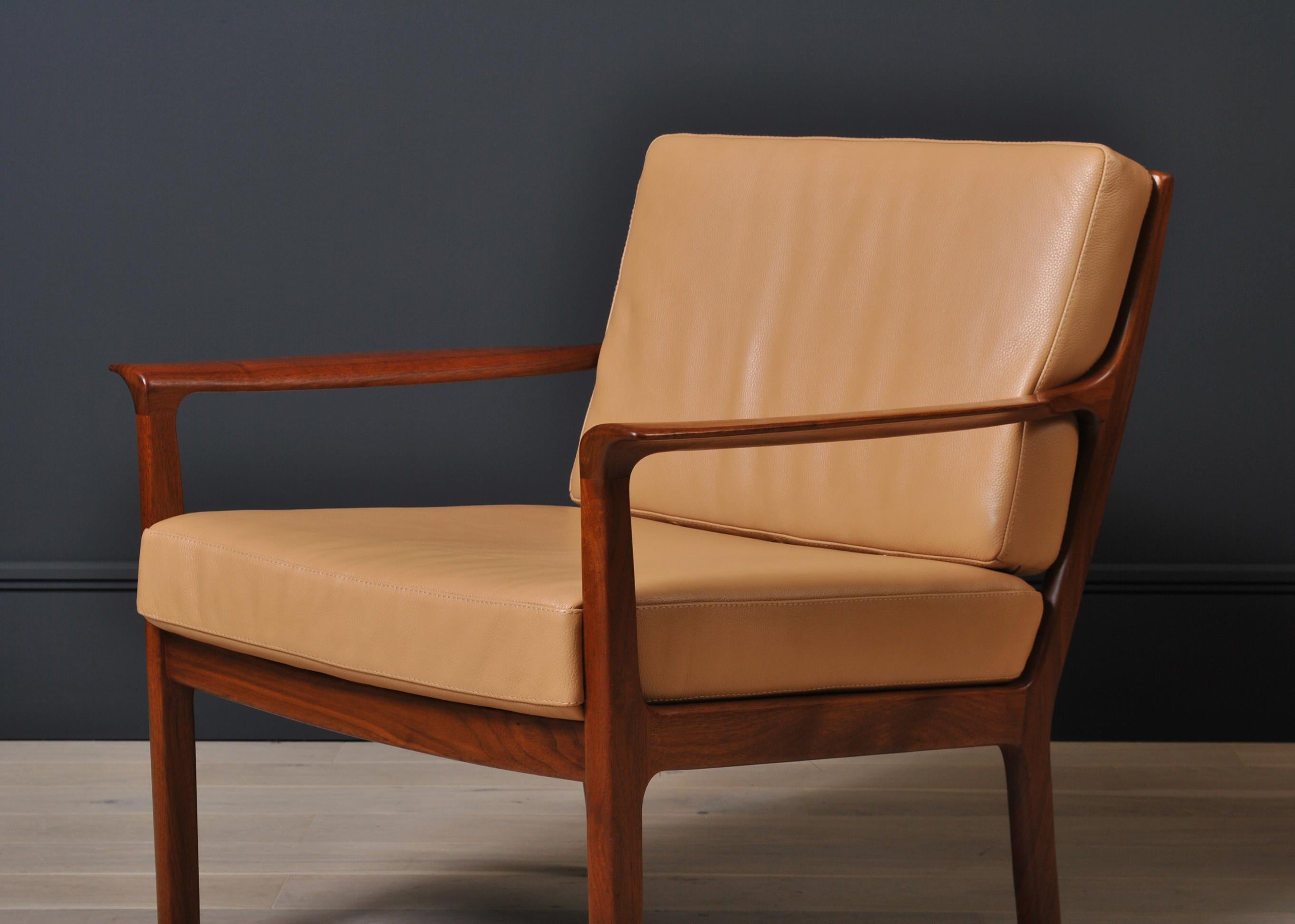 Midcentury Nordic Lounge Chairs, Teak & Leather 6