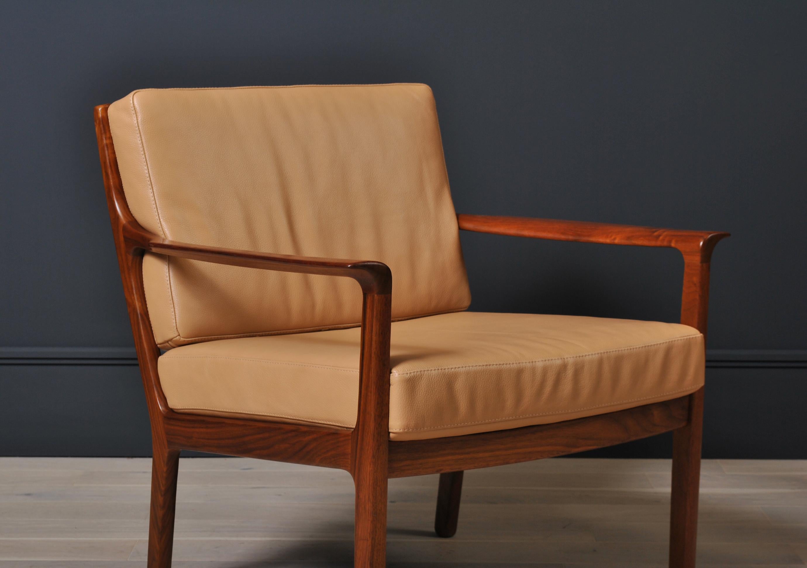 Midcentury Nordic Lounge Chairs, Teak & Leather In Good Condition In London, GB