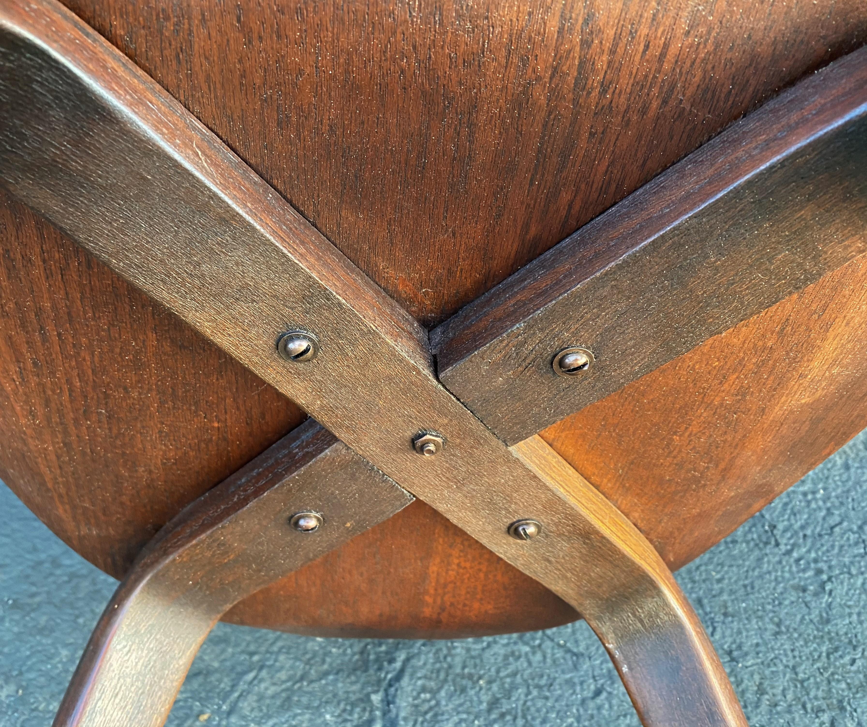 20th Century Midcentury Norman Cherner Round Table and 5 Pretzel Bentwood Chairs for Plycraft