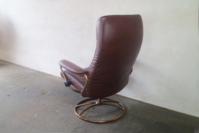 Midcentury Norwegian Reclining Chair and Ottoman by Ekornes Stressless