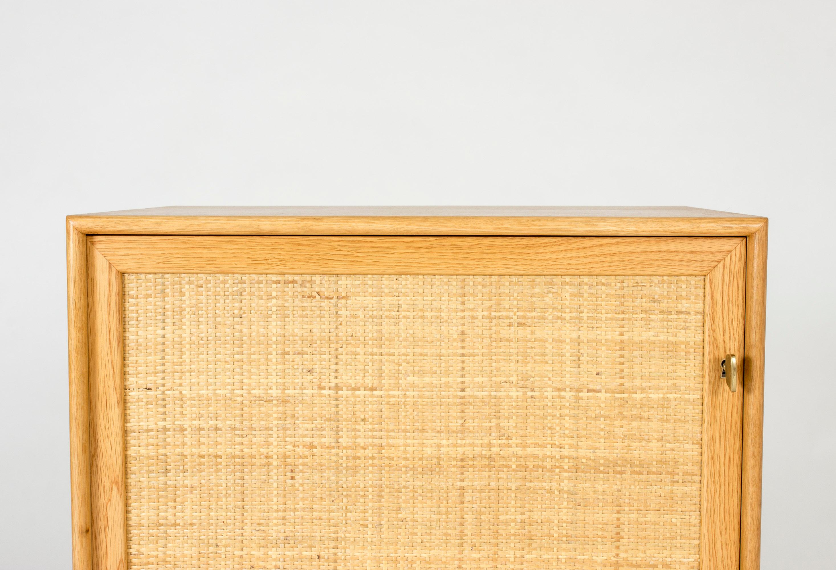 Mid-20th Century Midcentury Oak and Rattan Cabinet by Alf Svensson