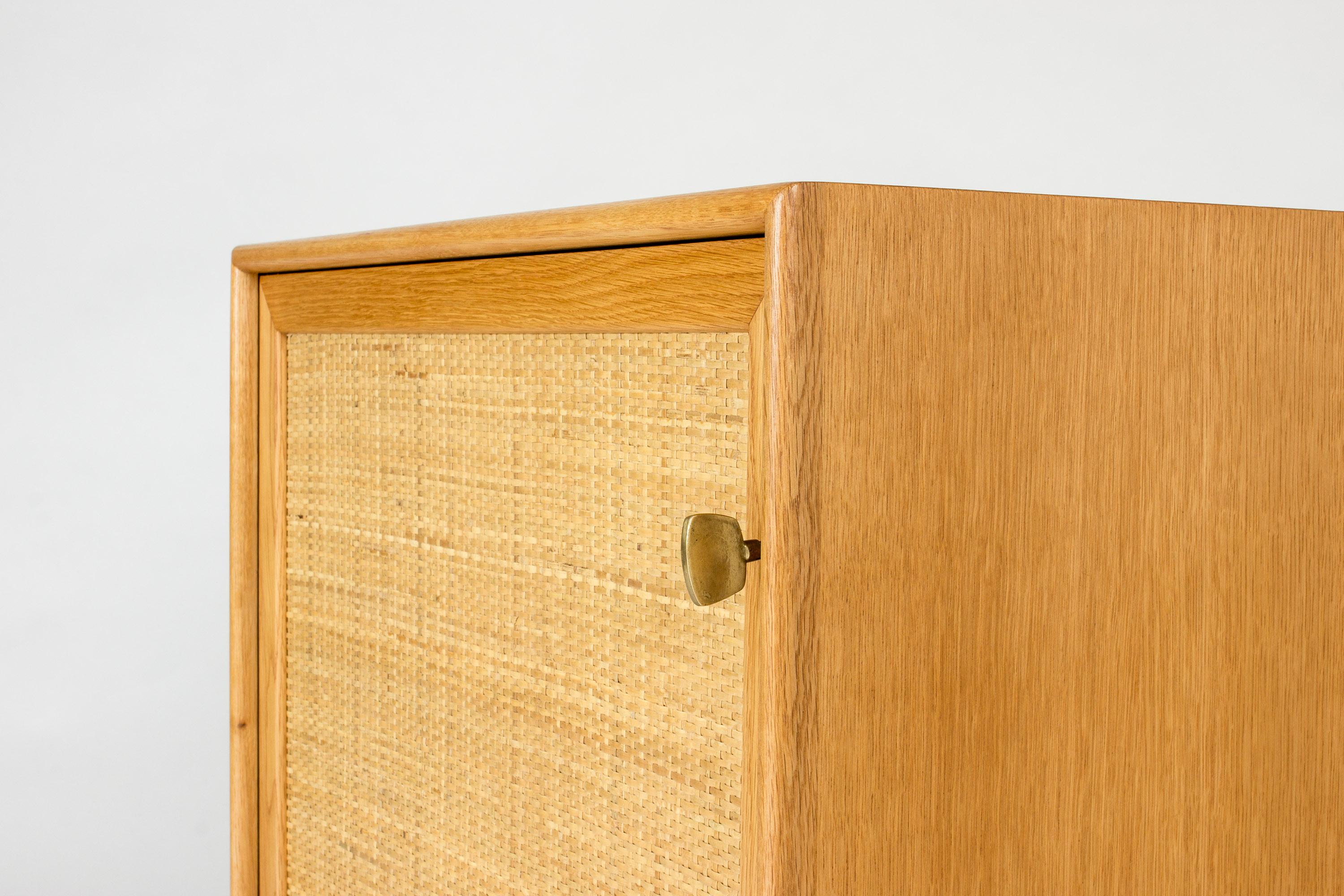 Midcentury Oak and Rattan Cabinet by Alf Svensson 1