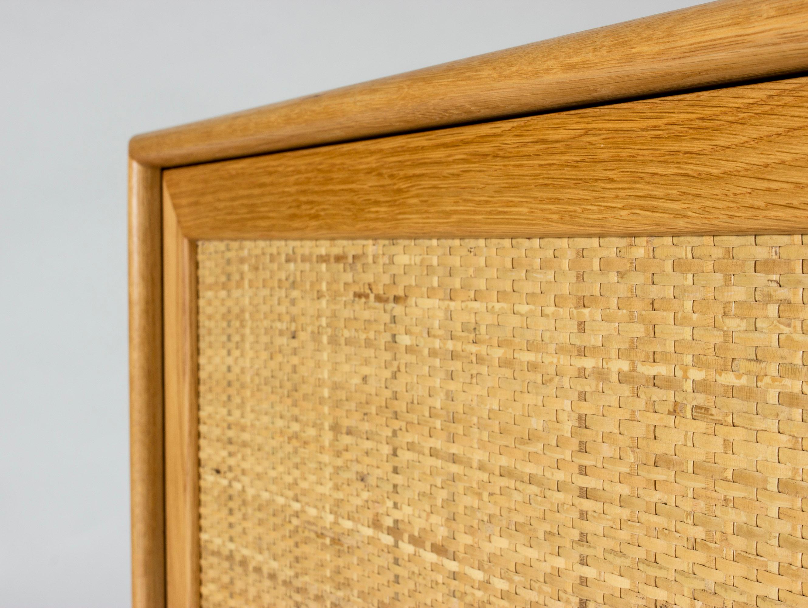 Midcentury Oak and Rattan Cabinet by Alf Svensson 3