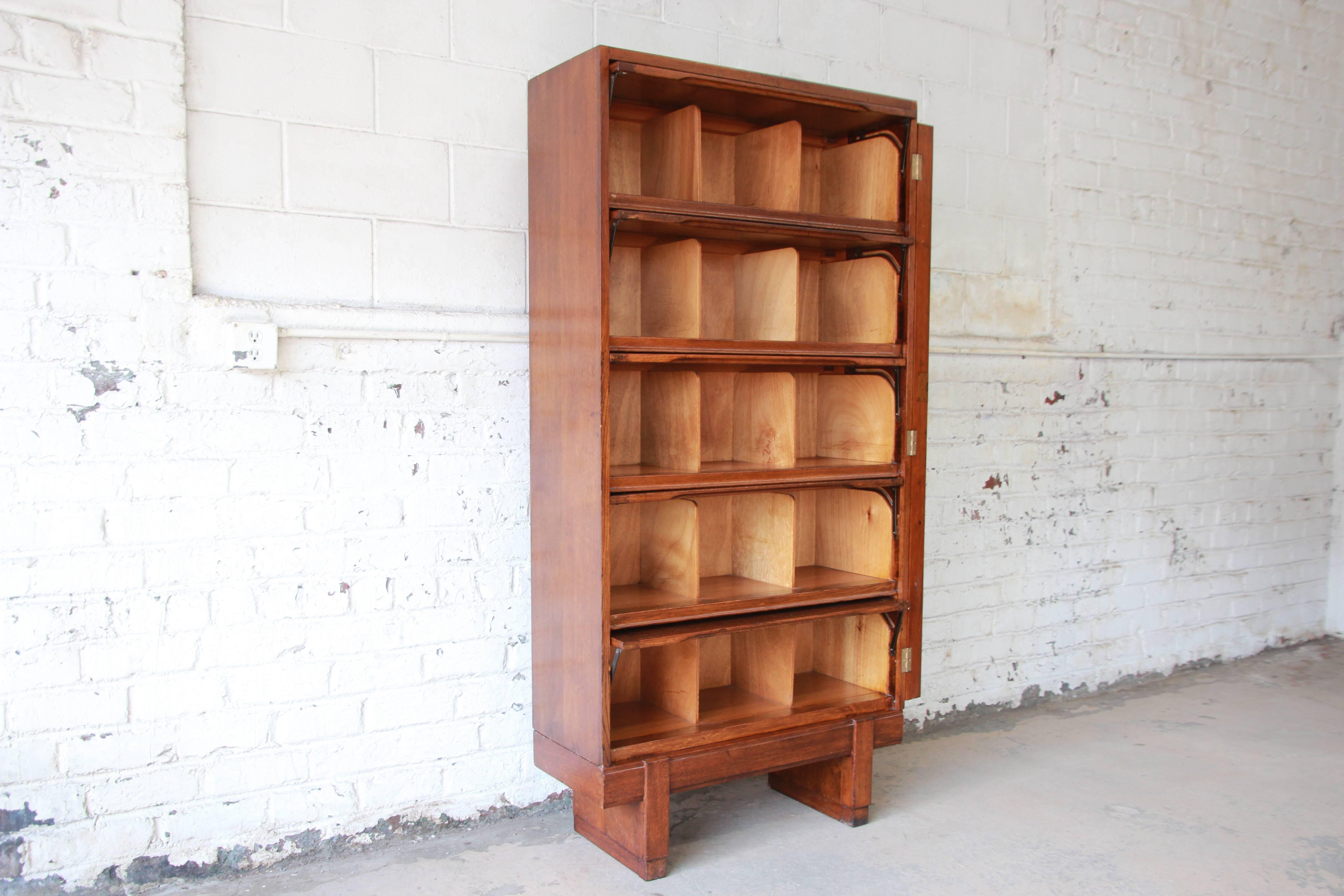 Midcentury Oak Barrister Bookcase, 1950s 1