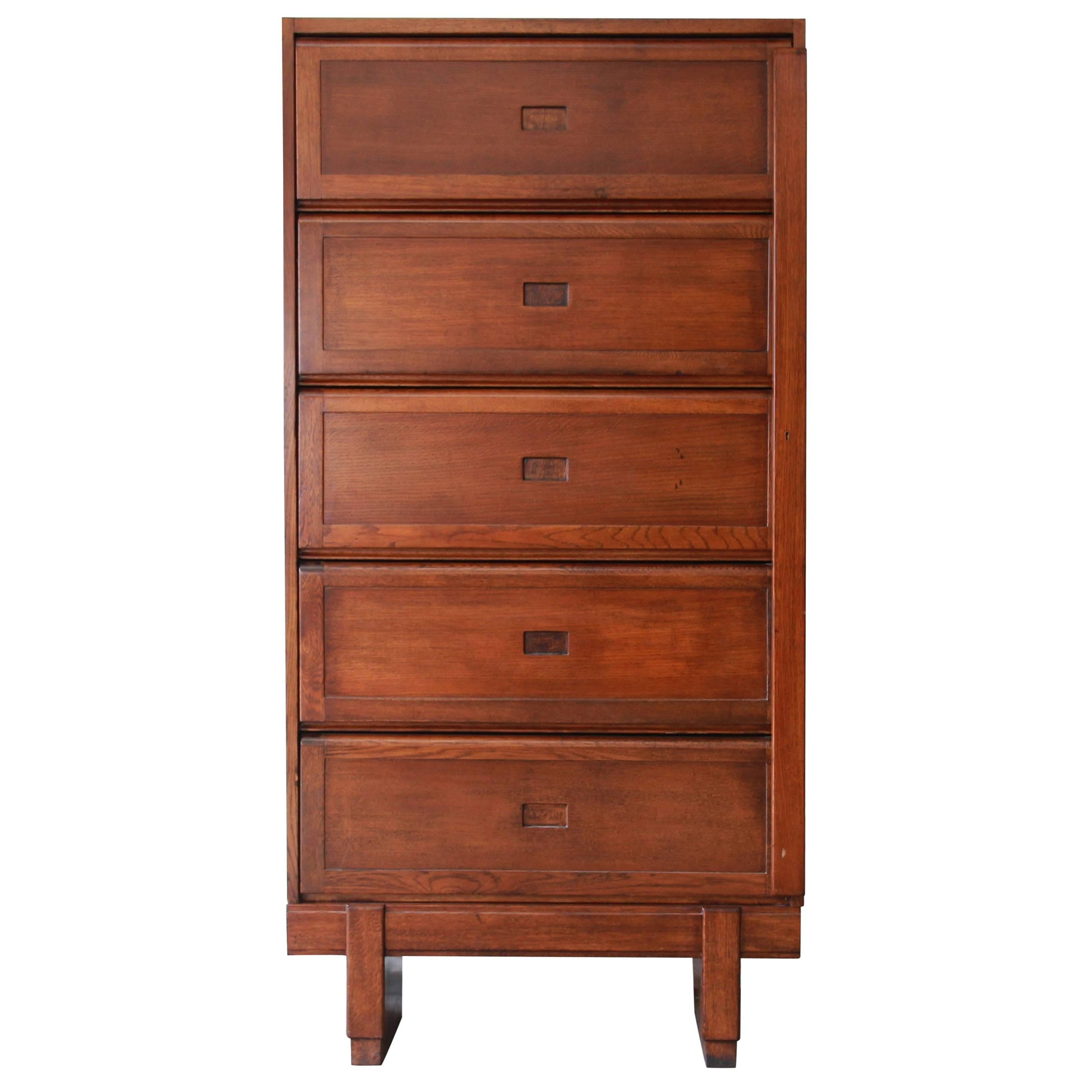 Midcentury Oak Barrister Bookcase, 1950s