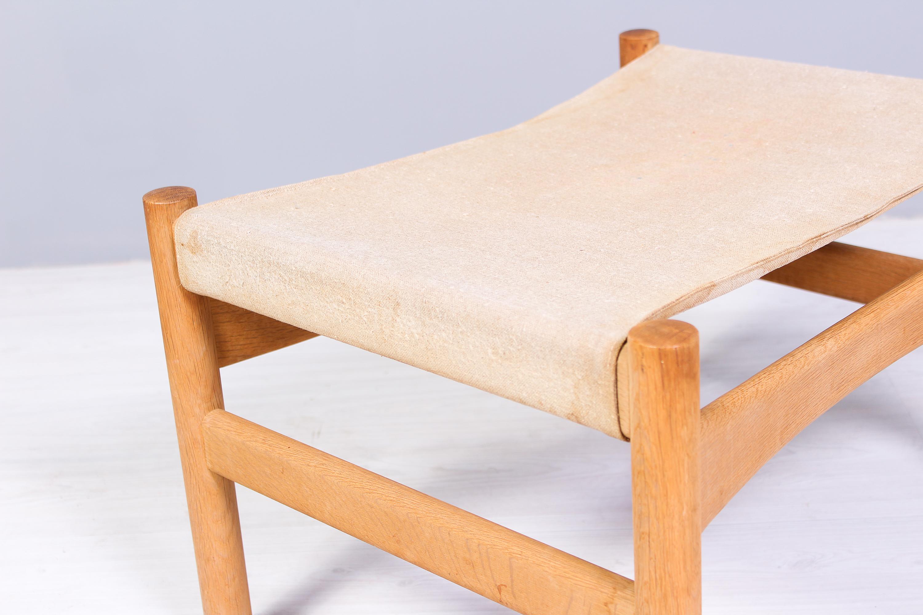 Midcentury Oak Stool Model 2220 by Børge Mogensen for Fredericia, 1960s In Good Condition For Sale In Malmo, SE