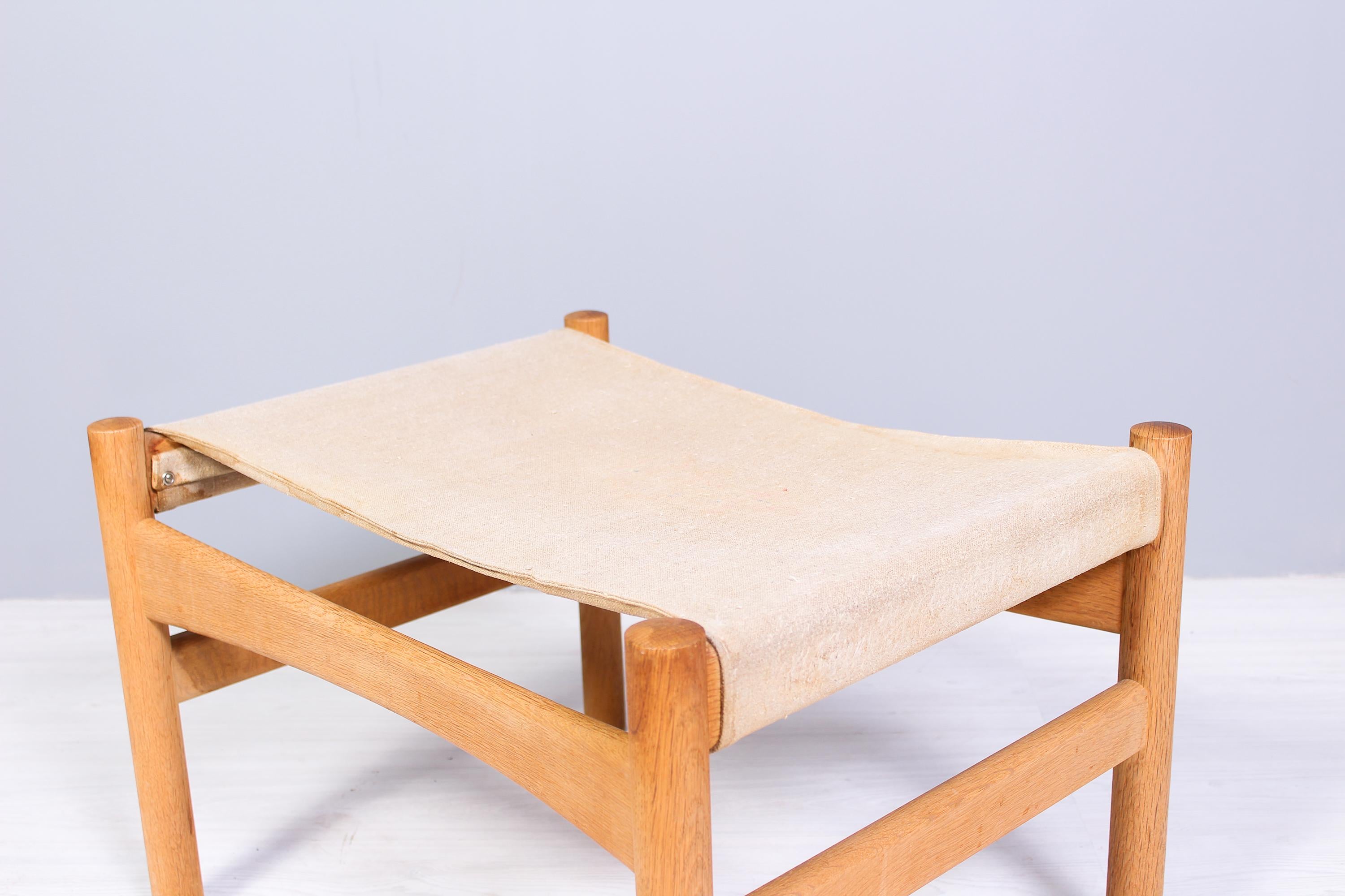 Mid-20th Century Midcentury Oak Stool Model 2220 by Børge Mogensen for Fredericia, 1960s For Sale