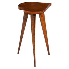 Midcentury Oak Stool with Heart shaped seat, 1960s, France