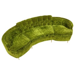 Midcentury Oasis Sofa on Brass Legs