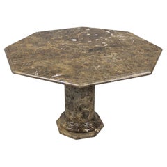 Achteckiger Marmor Pedestal Tisch aus der Mitte des Jahrhunderts