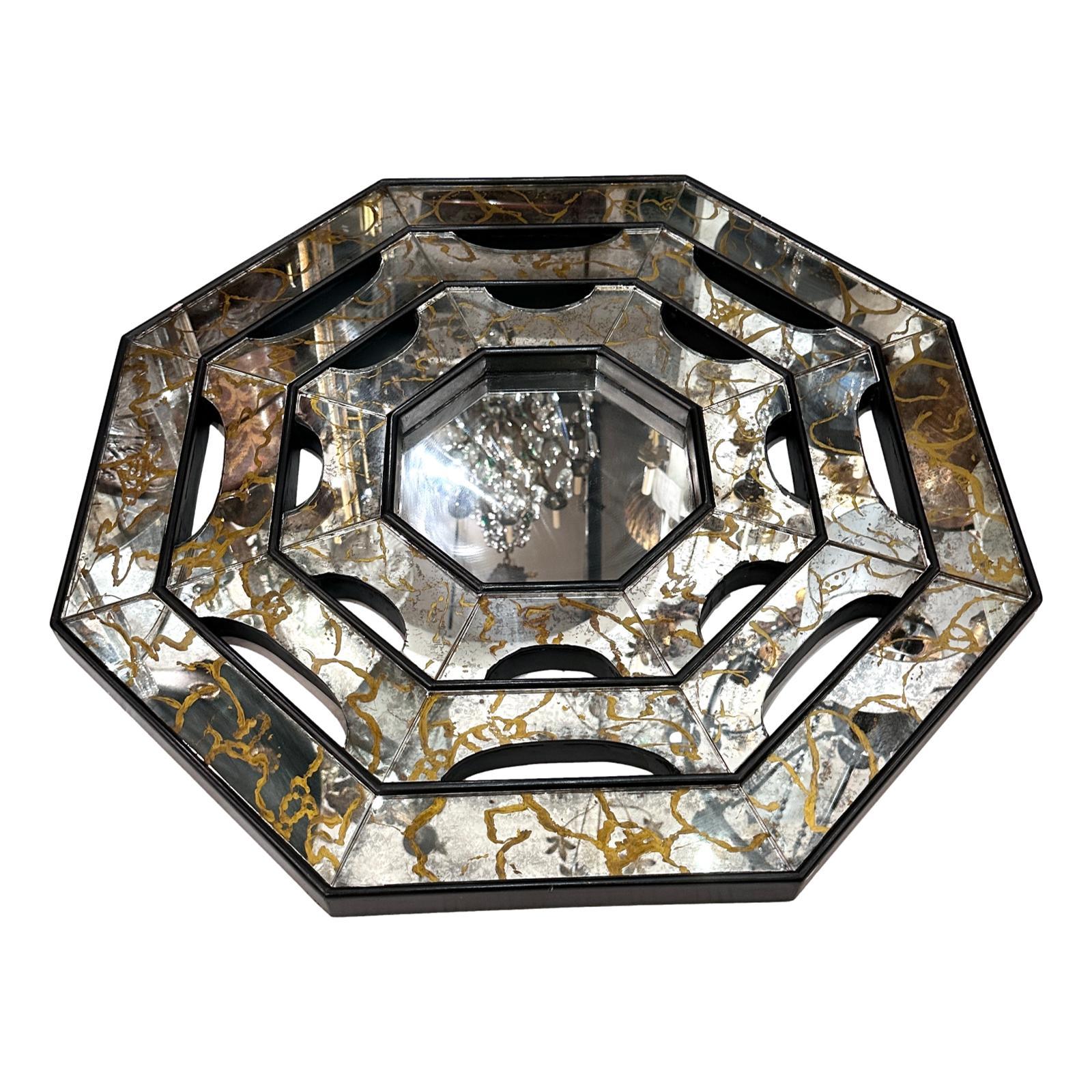 italien Miroir octogonal Midcentury en vente