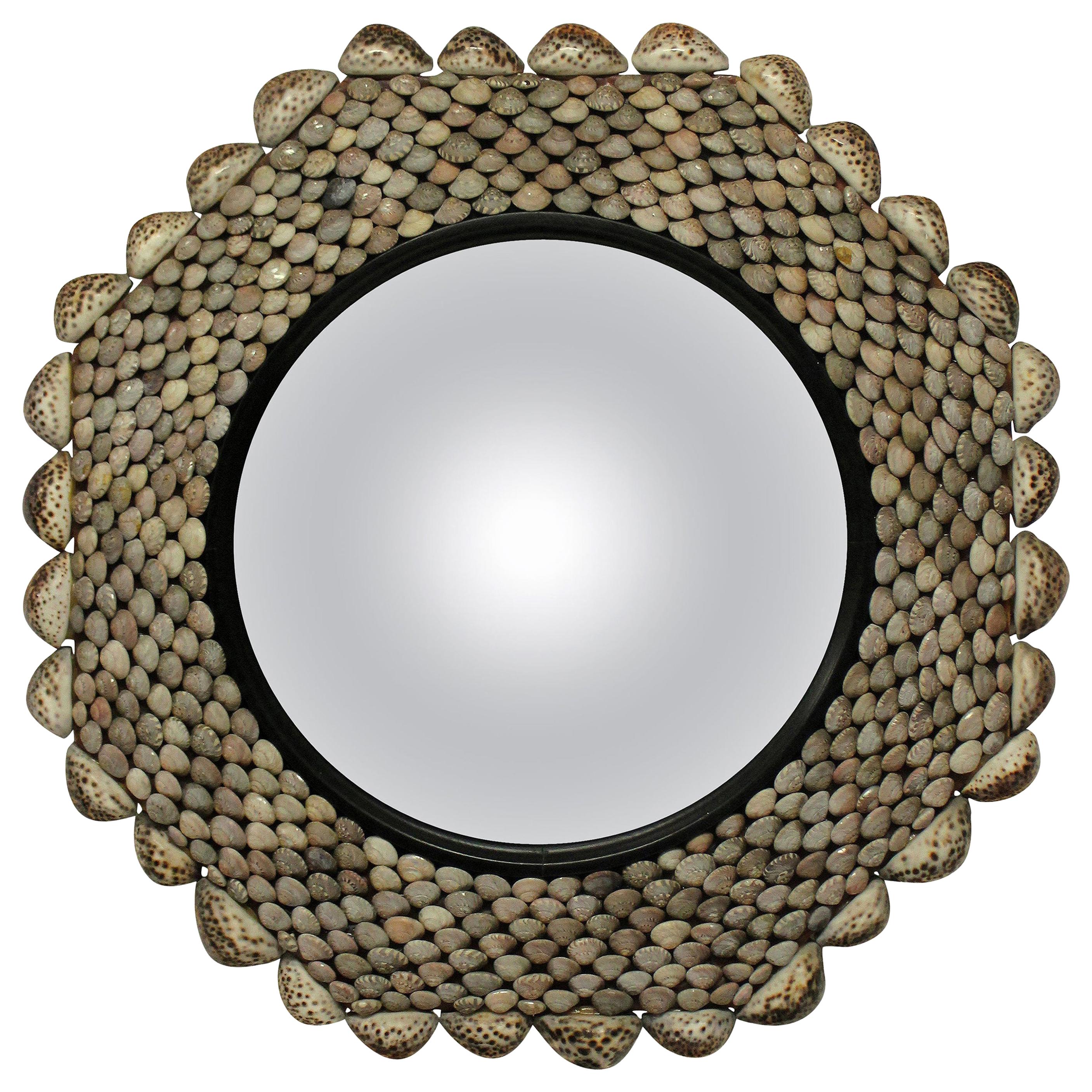 Midcentury Octagonal Shell Convex Mirror
