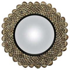 Midcentury Octagonal Shell Convex Mirror