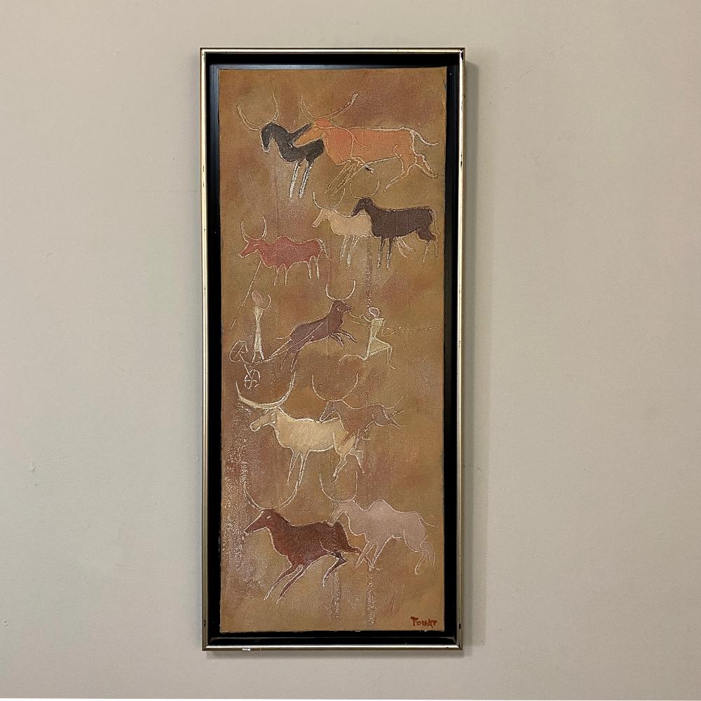 French Midcentury Oil Painting on Canvas by Fouat Michel For Sale